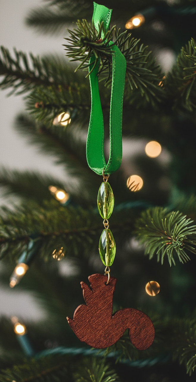 Handcrafted Squirrel Beaded Accent Ornament 