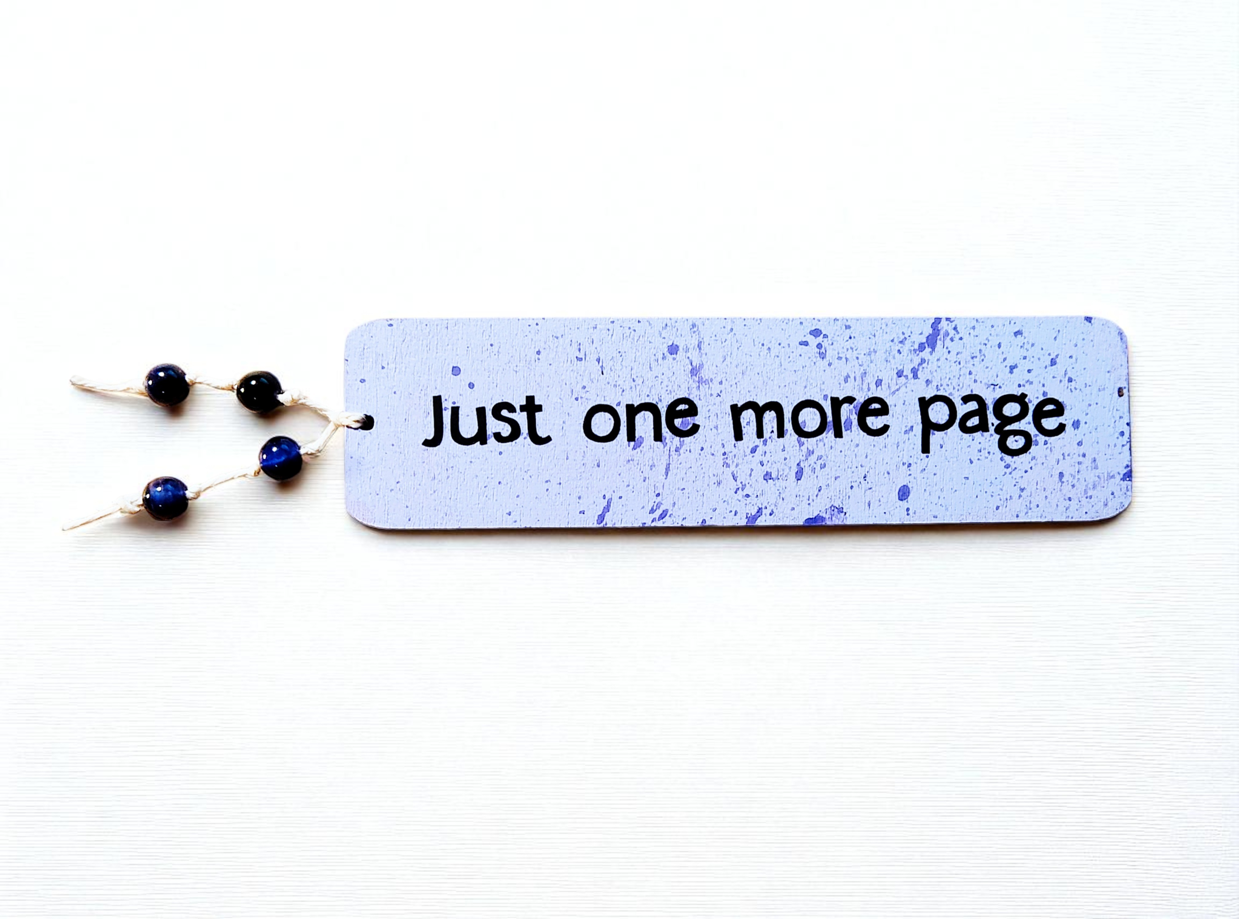 Purple Wooden Just One More Page Bookmark