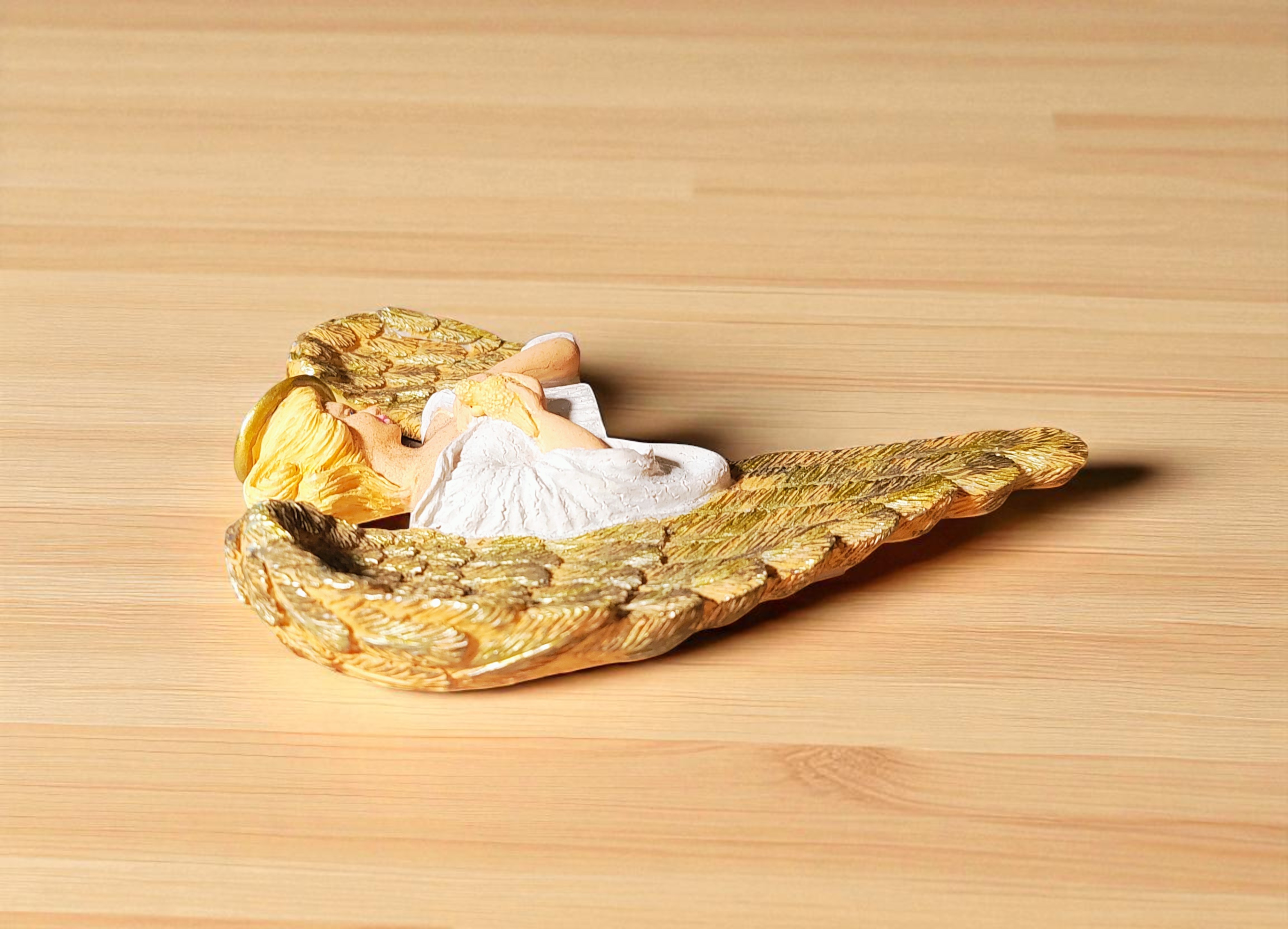 Hand Painted Angel with Bird Top of Door Frame Sitter 