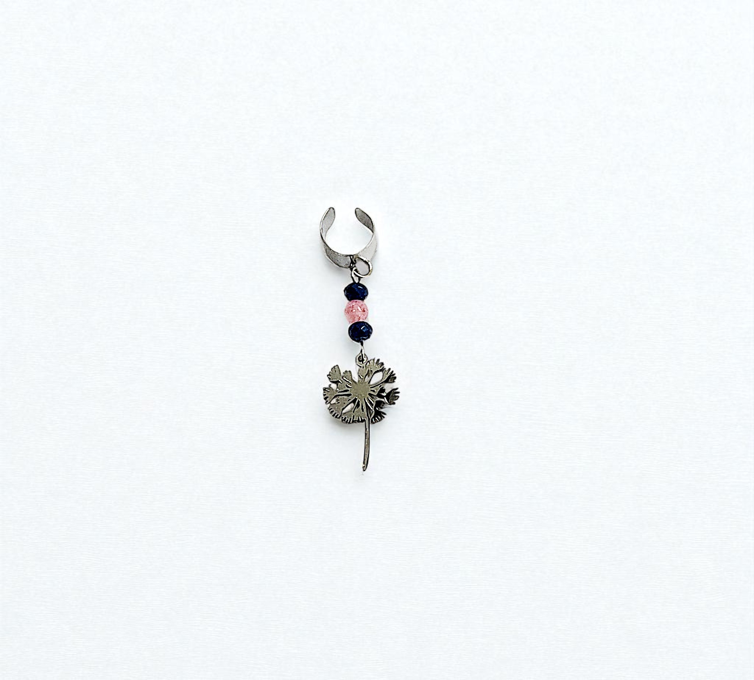 Dandelion Ear Cuff with Dangling Gemstones