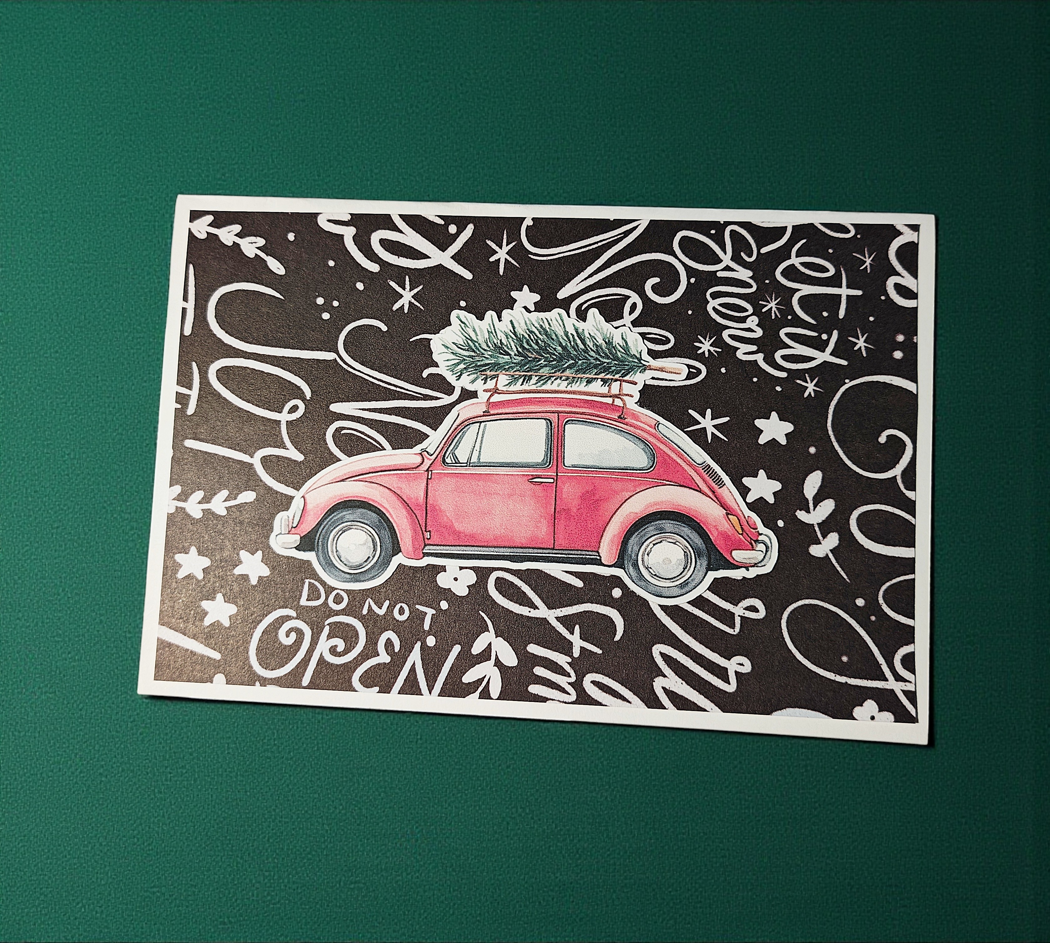Volkswagen Beetle Bug Xmas Greeting Card