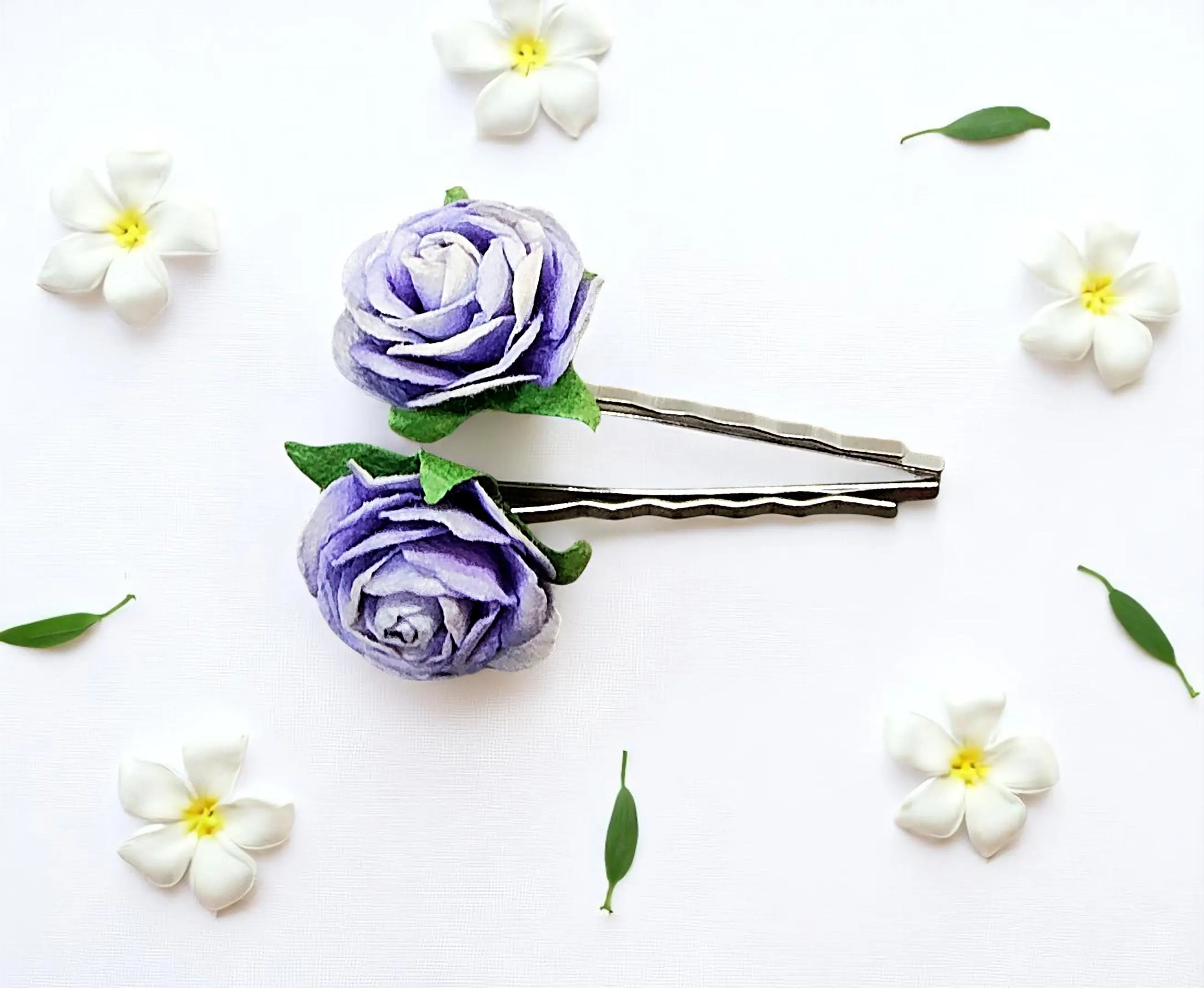 Handmade Purple Lavender Hair Pin Barrette Clip 