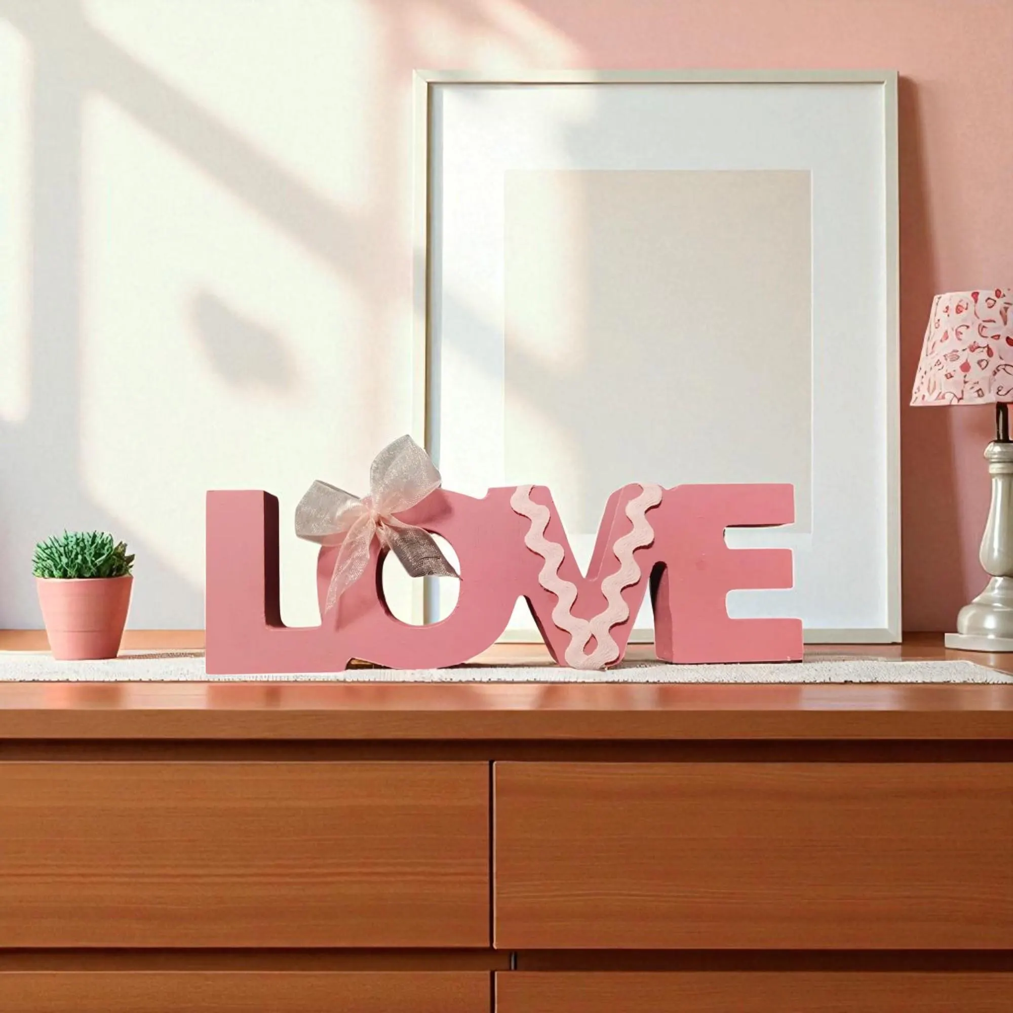 Handmade Small Wooden Decorative LOVE Shelf Sitter  