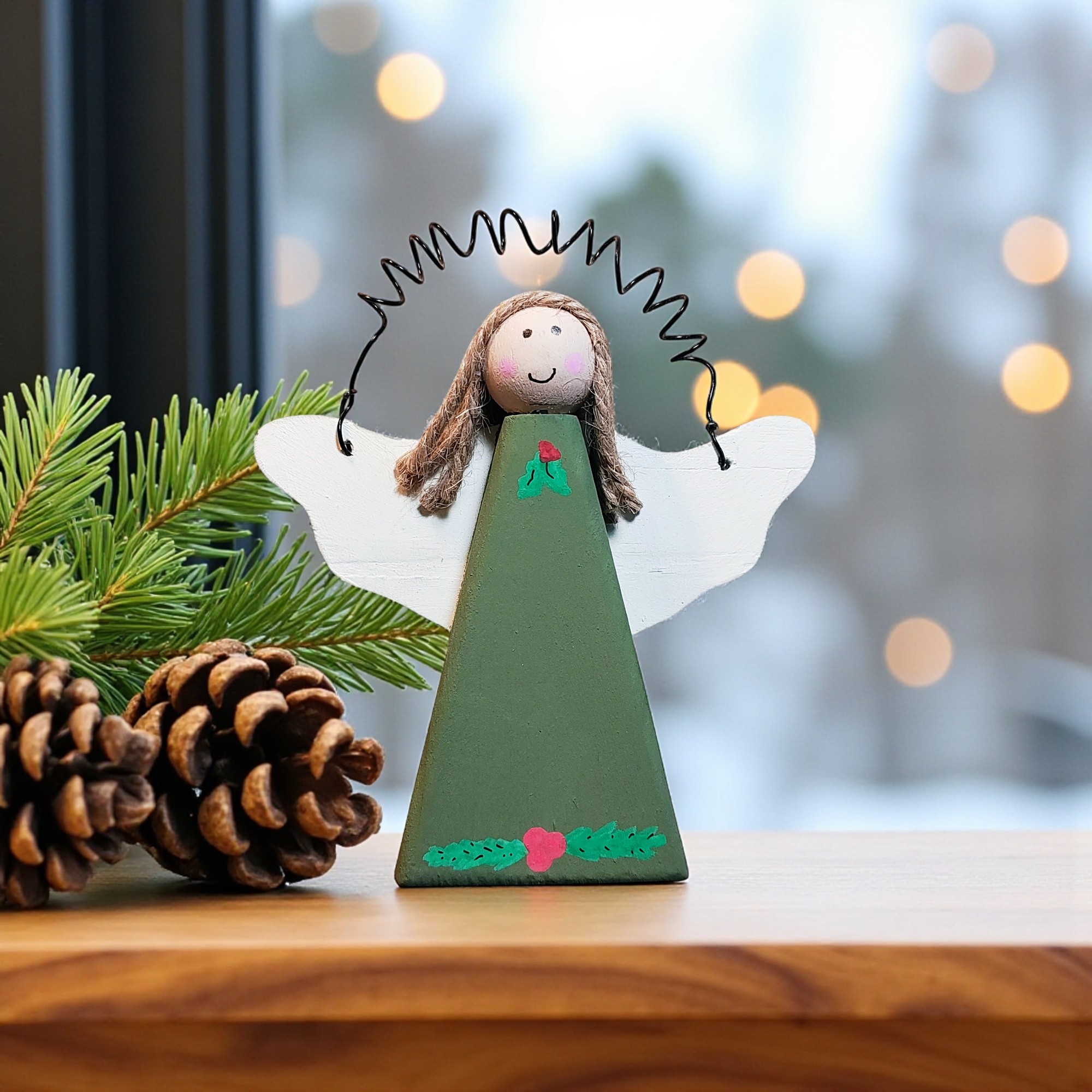 Holiday Wooden Angel Ornament