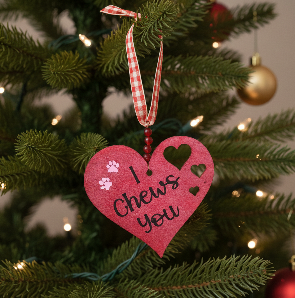 I Chews You Fancy Rat Heart Shaped Hanging Accent Ornament 