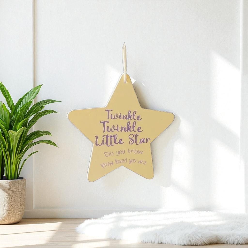 Wooden Twinkle Twinkle Little Star Do You Know How Loved You Are Hand Painted Sign