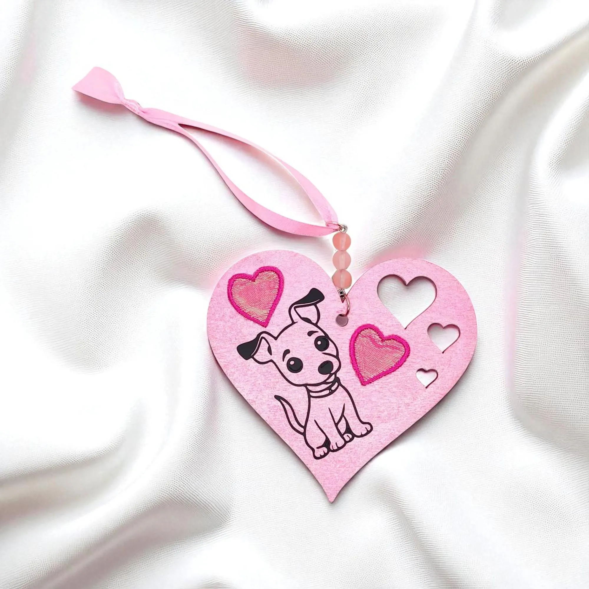 I Woof You Dog Heart Shaped Hanging Accent Ornament 