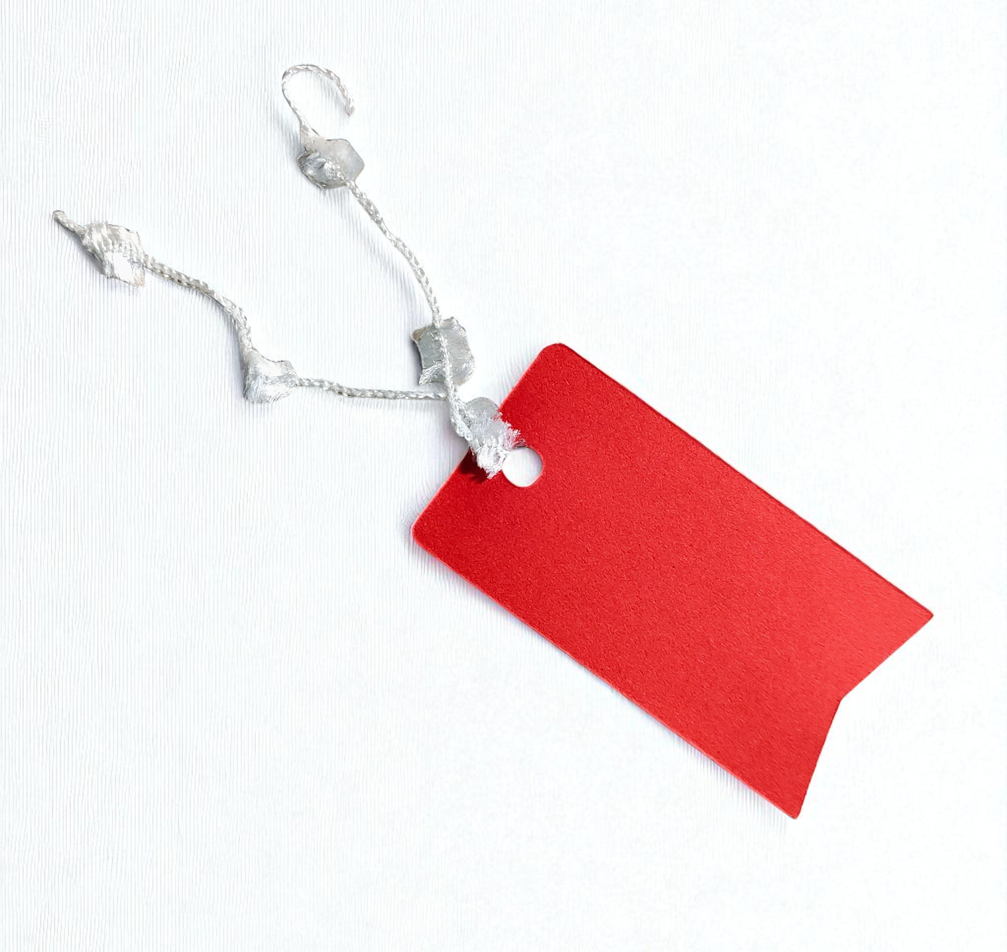 Handmade Vintage Postage Stamp Christmas Gift Tags with Lace Ribbon - Set of 6