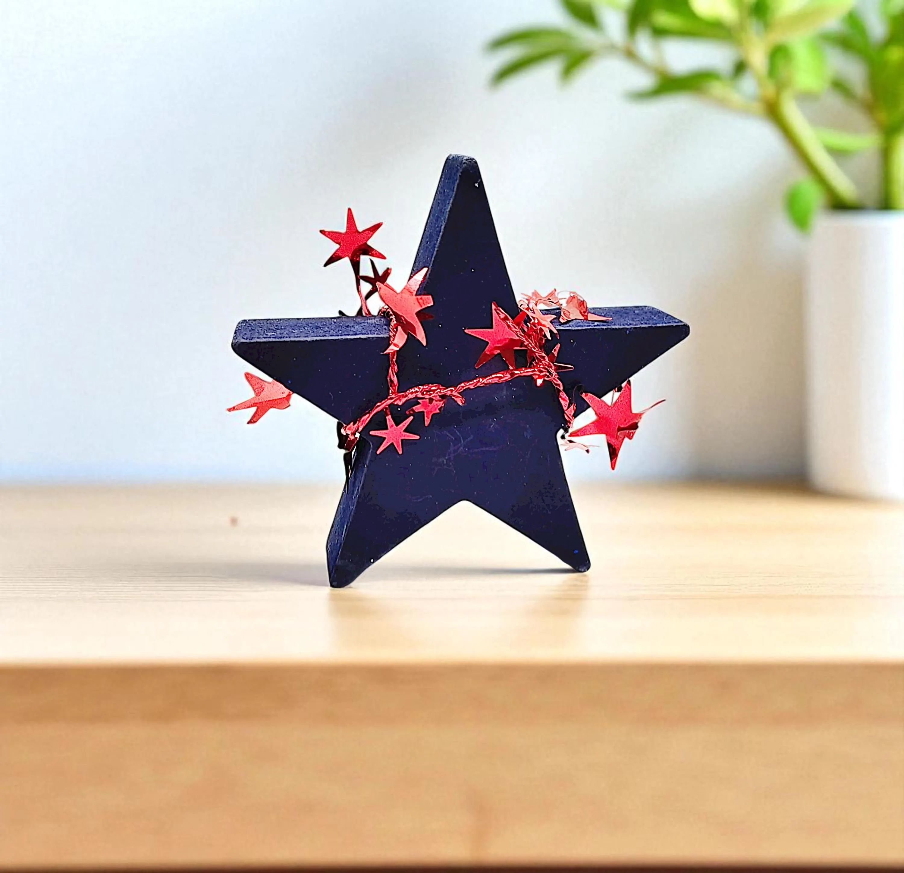 Patriotic Wooden Star Shelf Sitter
