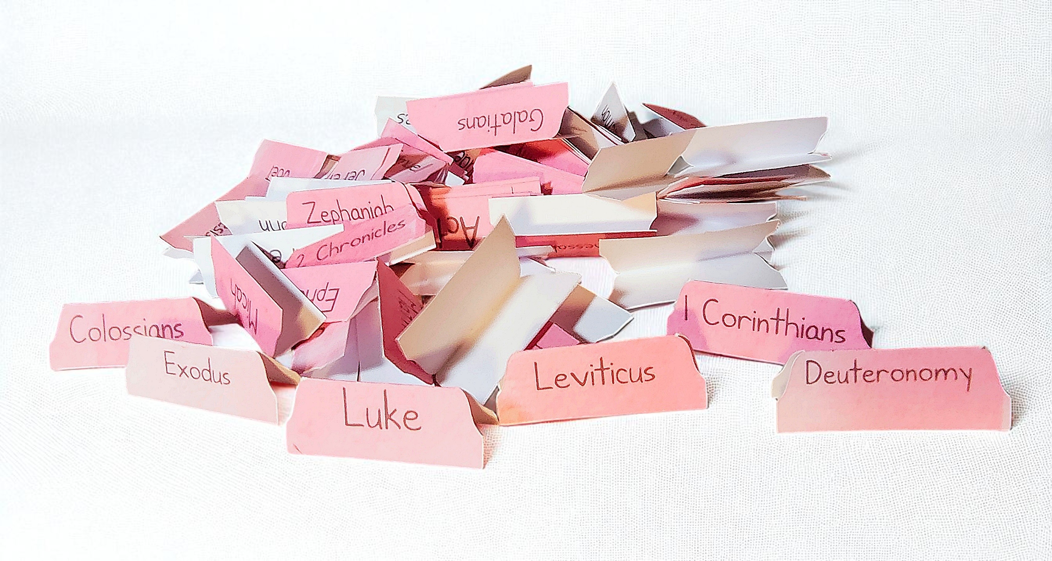 Personalized Paper Bible Tabs - You Pick Color and Font