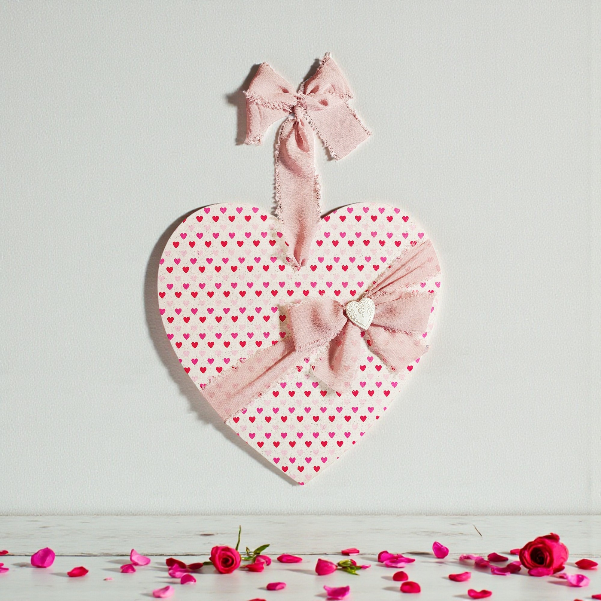 Shabby Chic Valentine Heart Door Hanger Sign