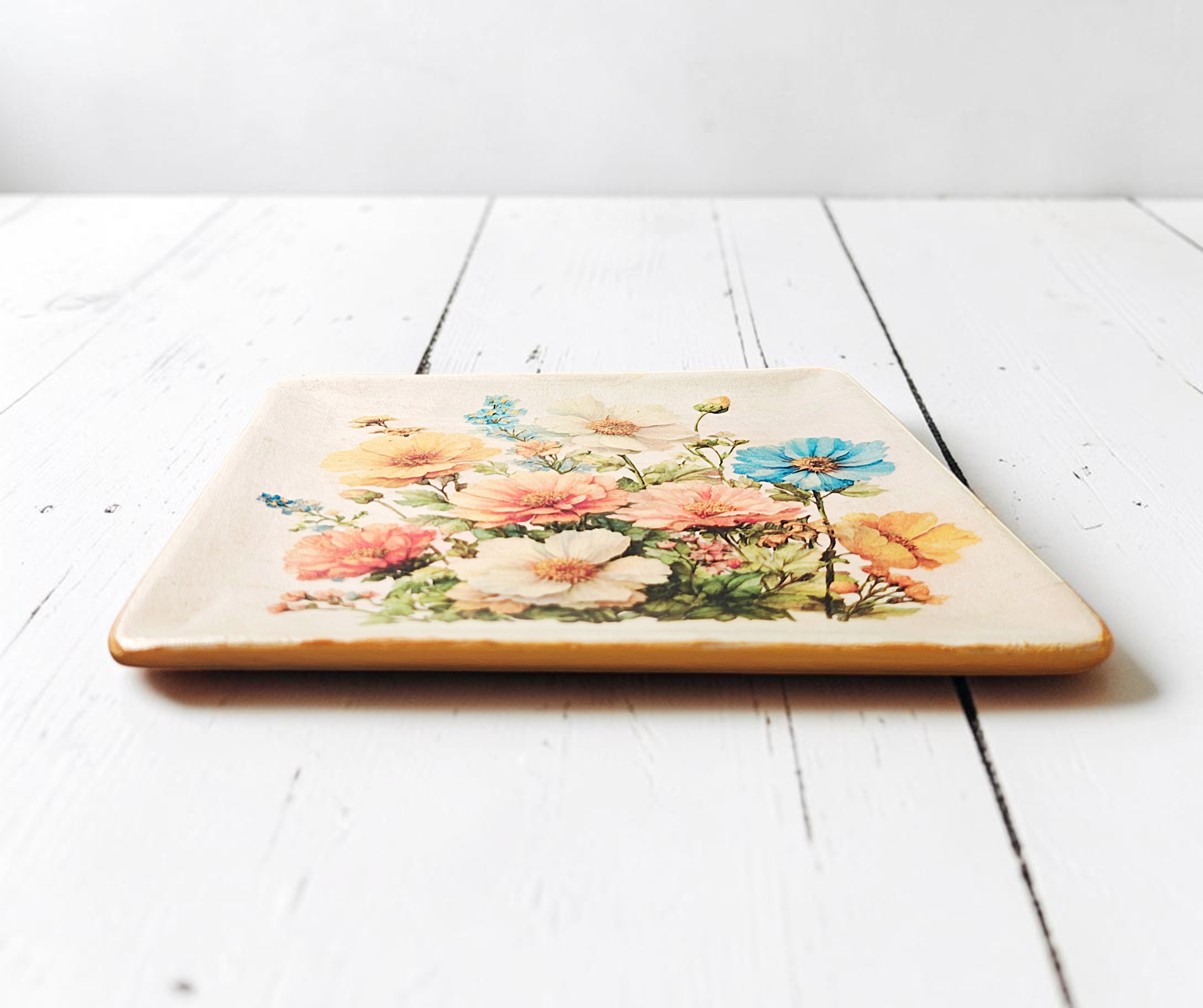 Handmade Floral Wild Flower Trinket Ring Dish