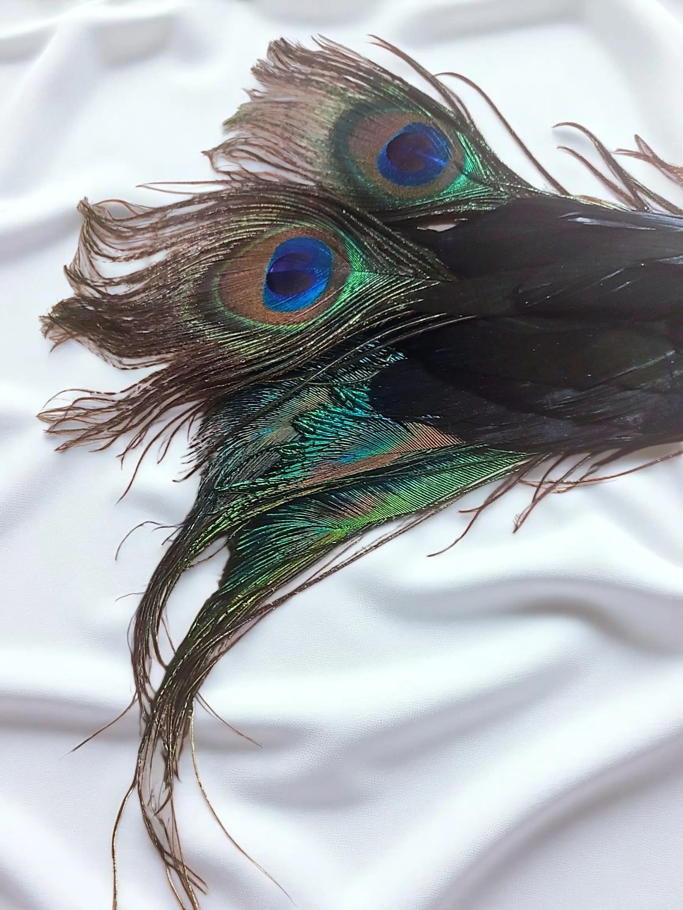 Handmade Peacock Feather Hair Comb