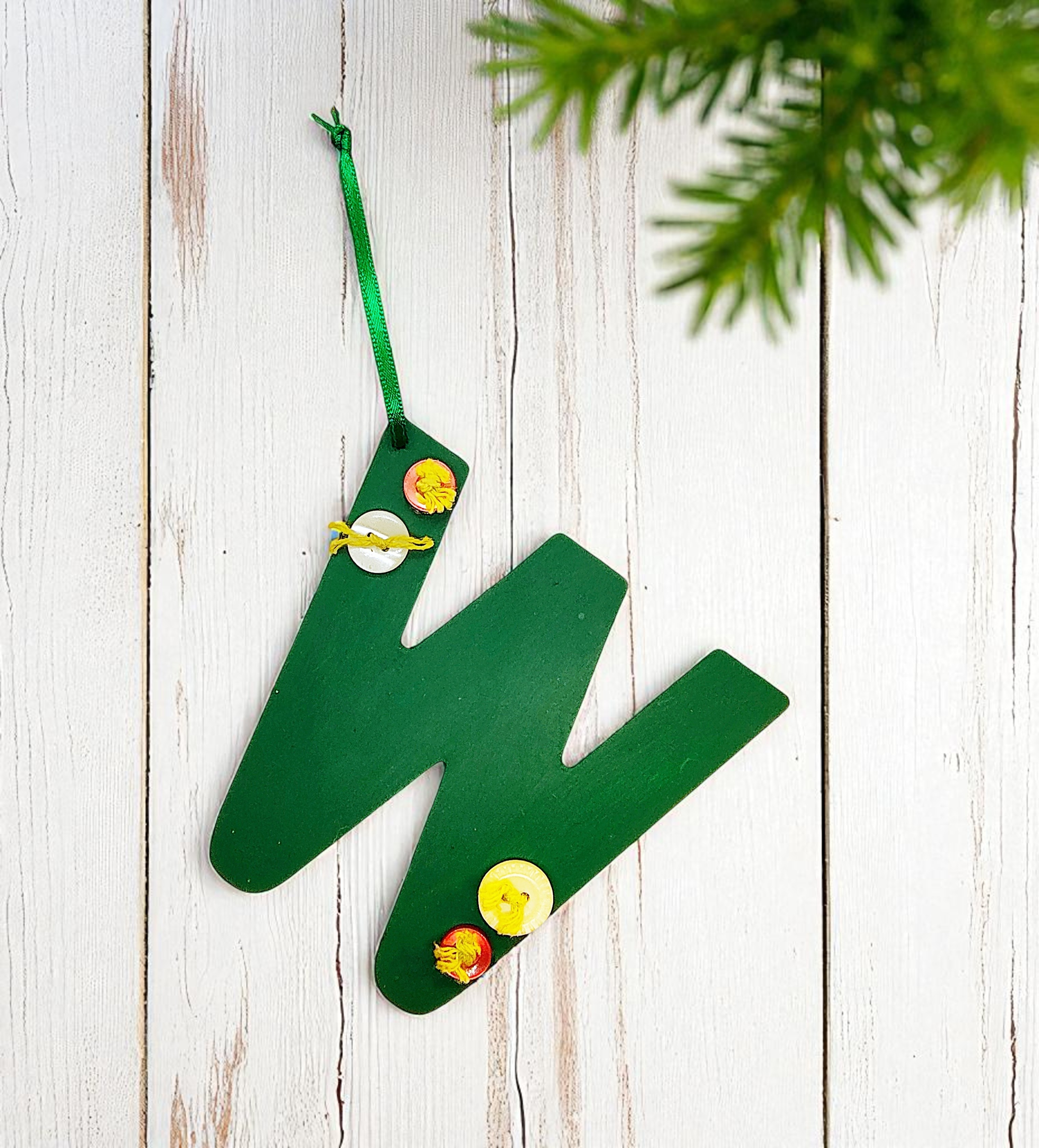 Personalized Wooden Letter Initial W Ornament