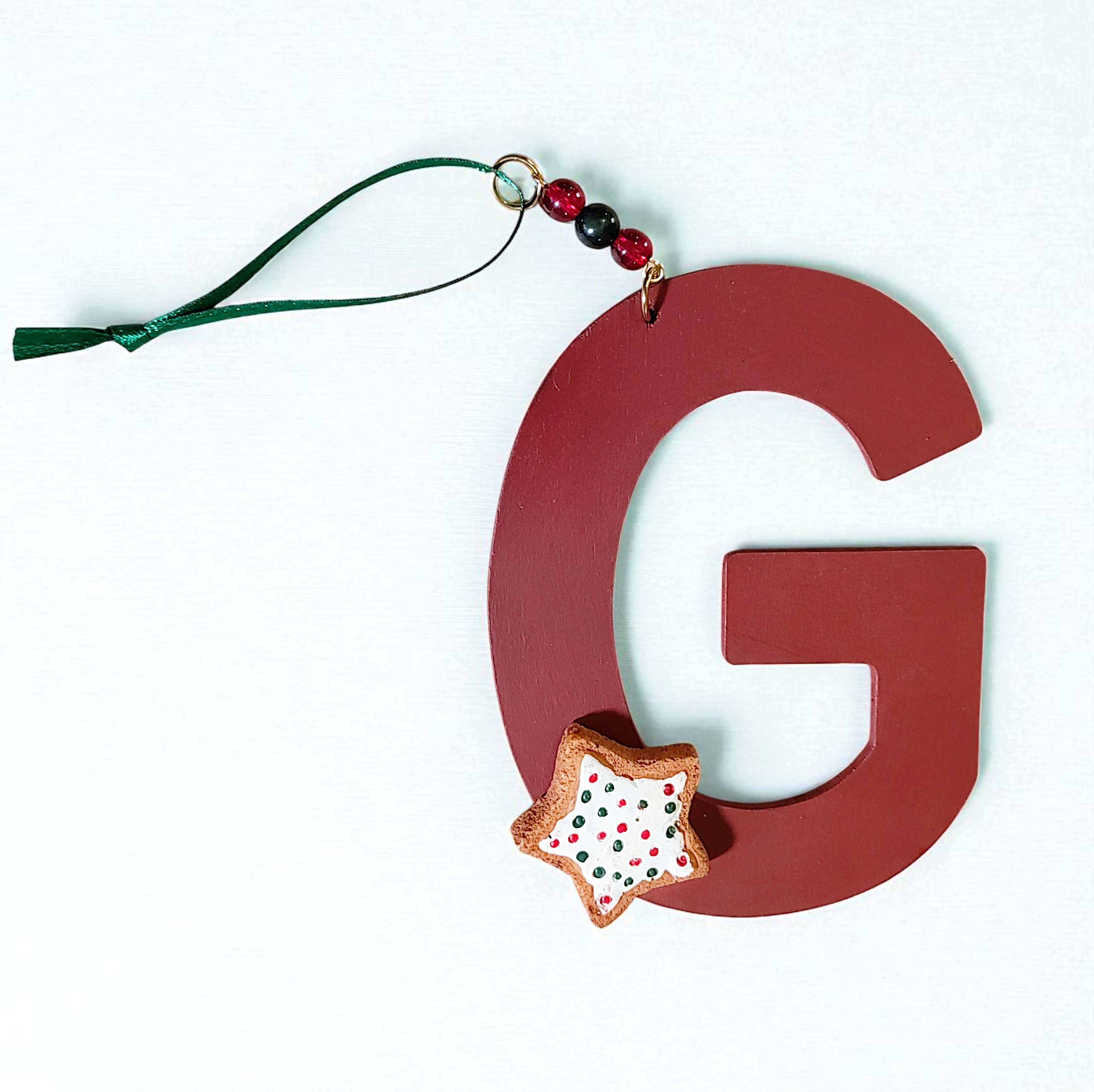 Personalized Wooden Letter Initial G Ornament