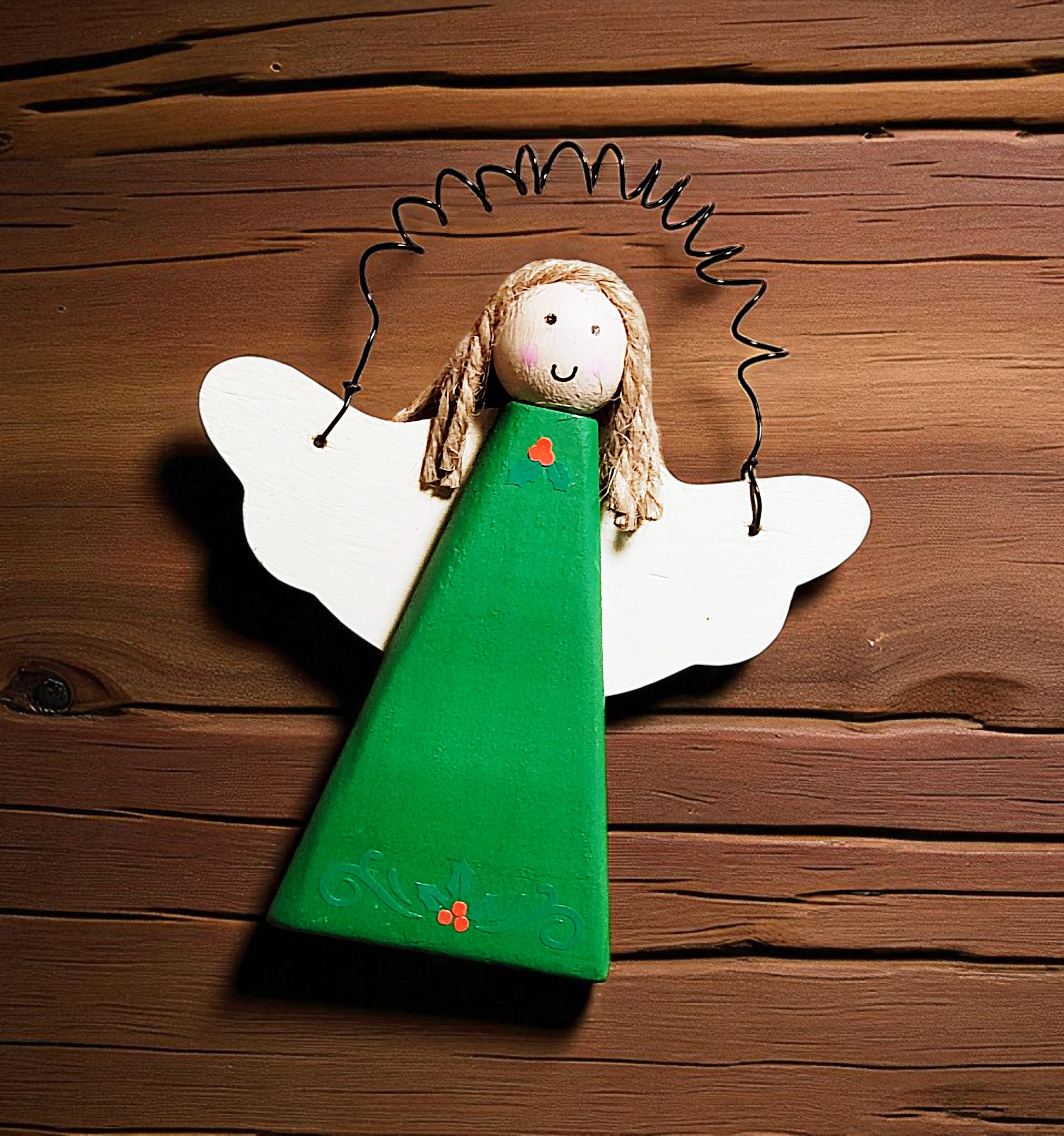 Holiday Wooden Angel Ornament