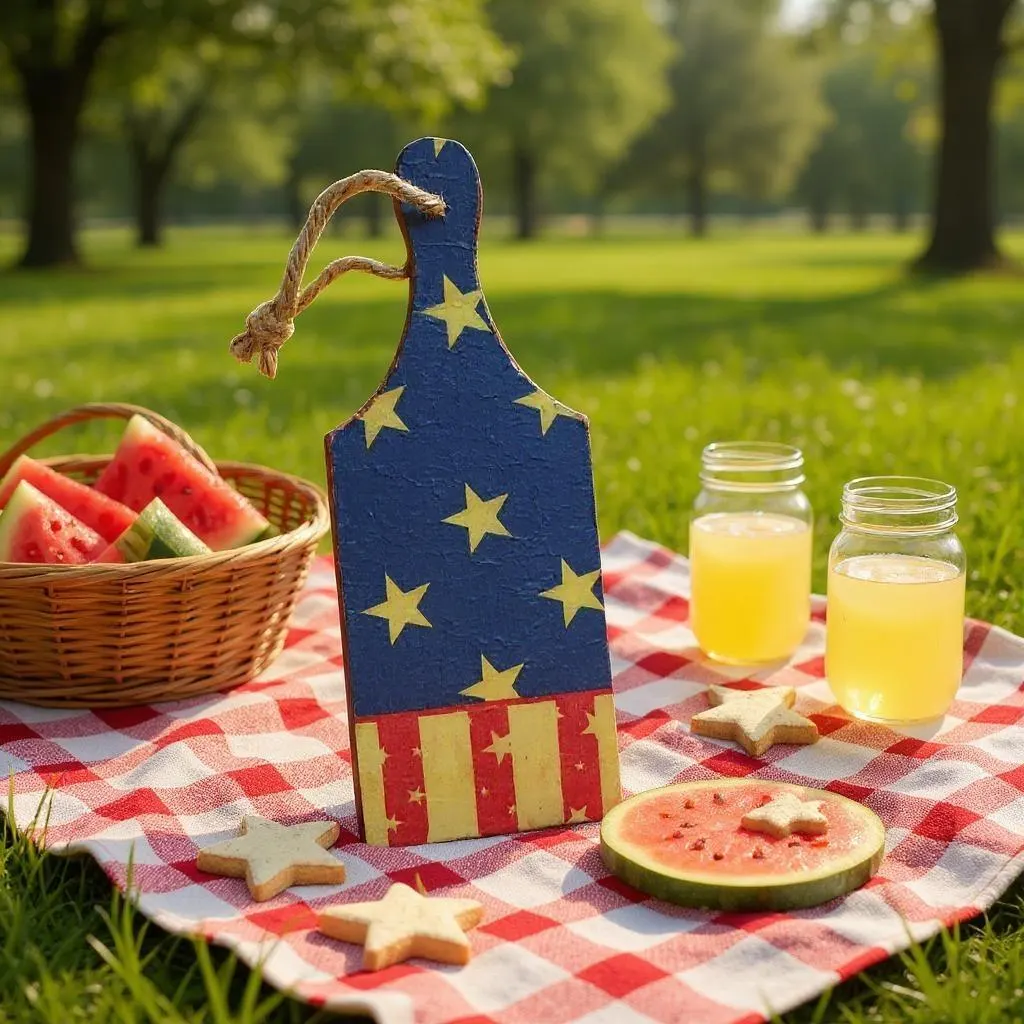 Small Patriotic Cutting Board Sign Decor