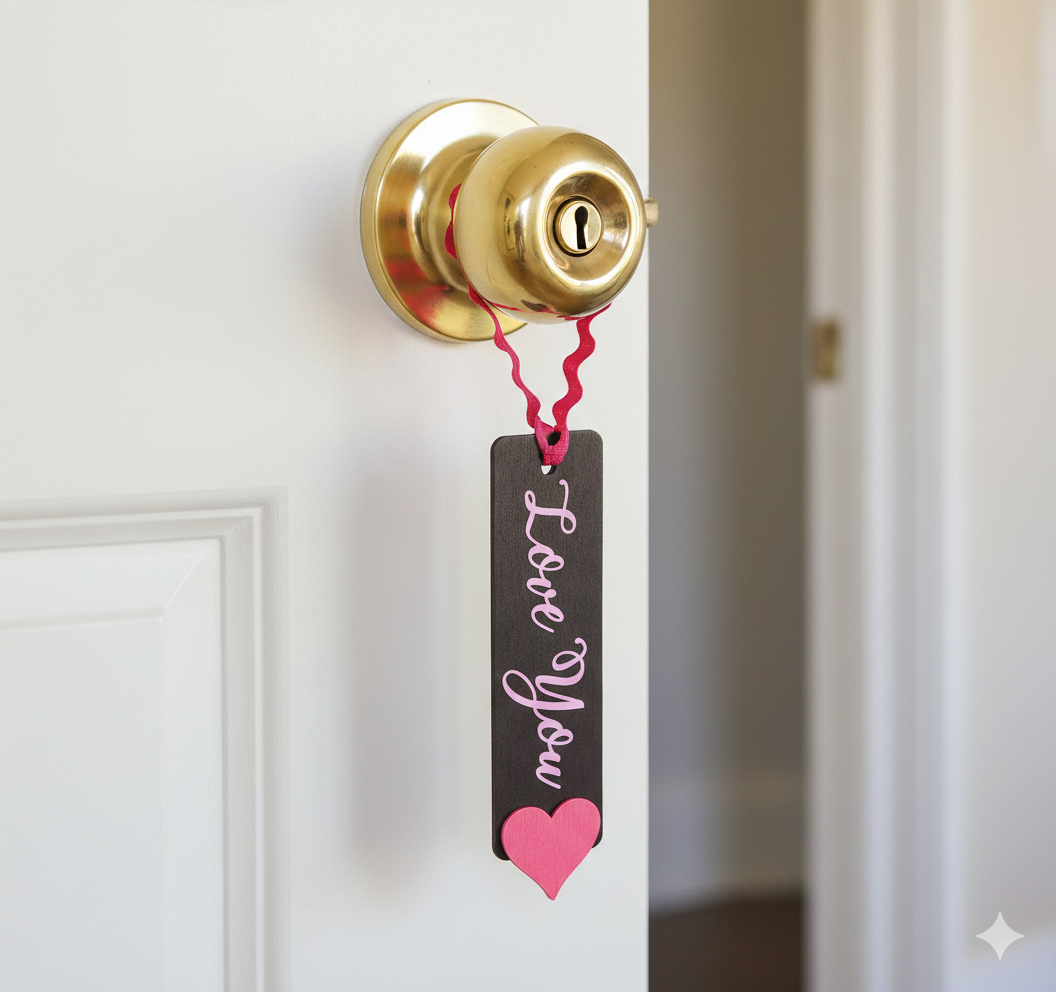 Love You Heart Door Knob Hanger 