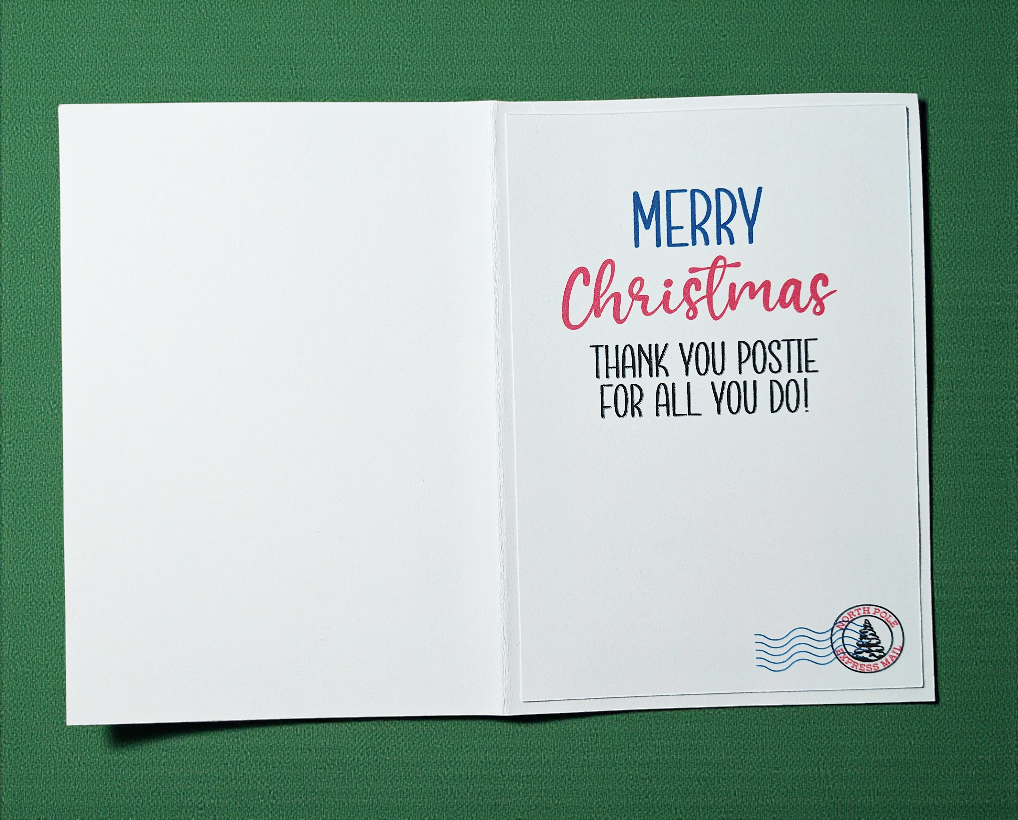 Mail Box Mail Carrier Christmas Greeting Card