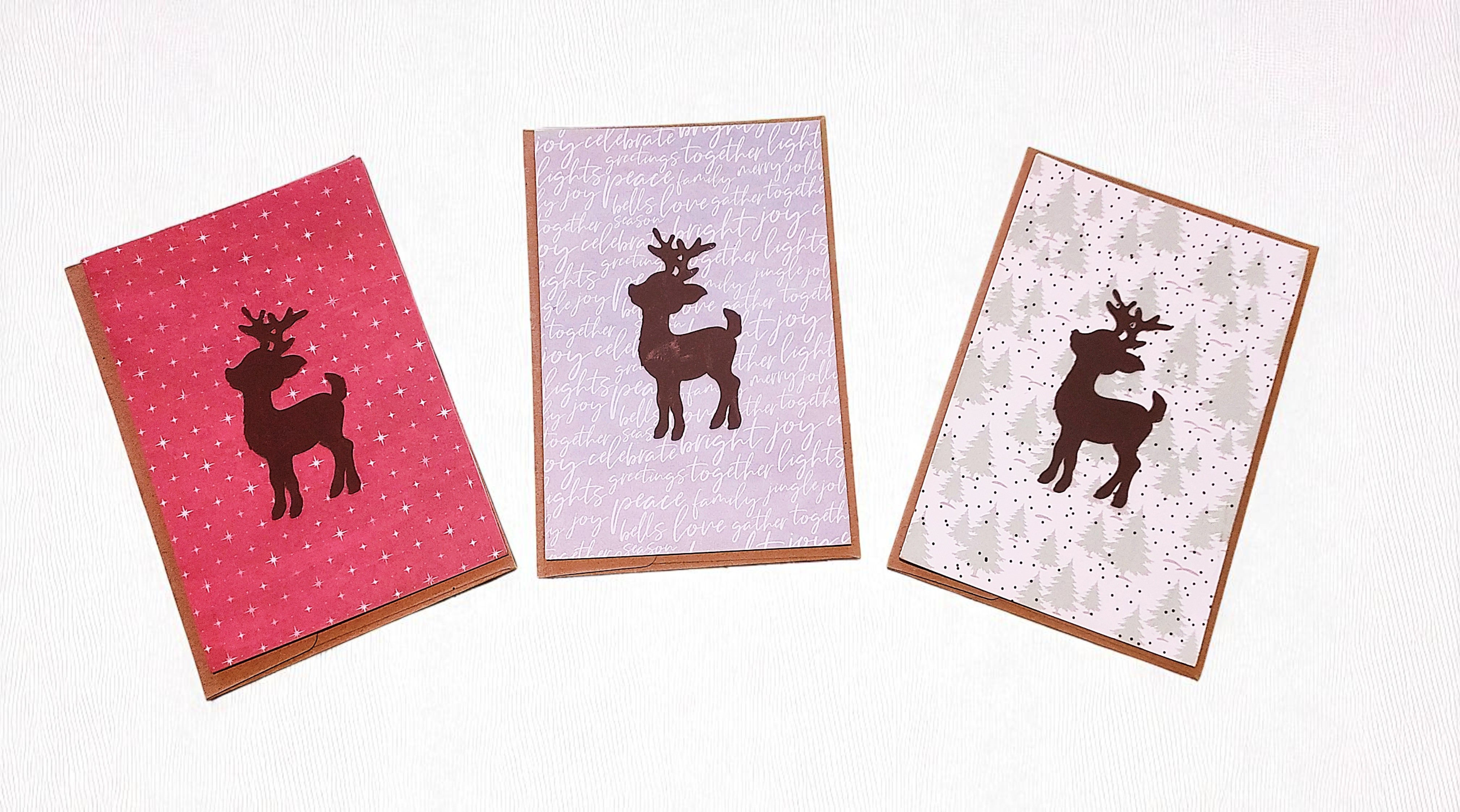 Festive Reindeer Christmas Greeting Card - Set of 8