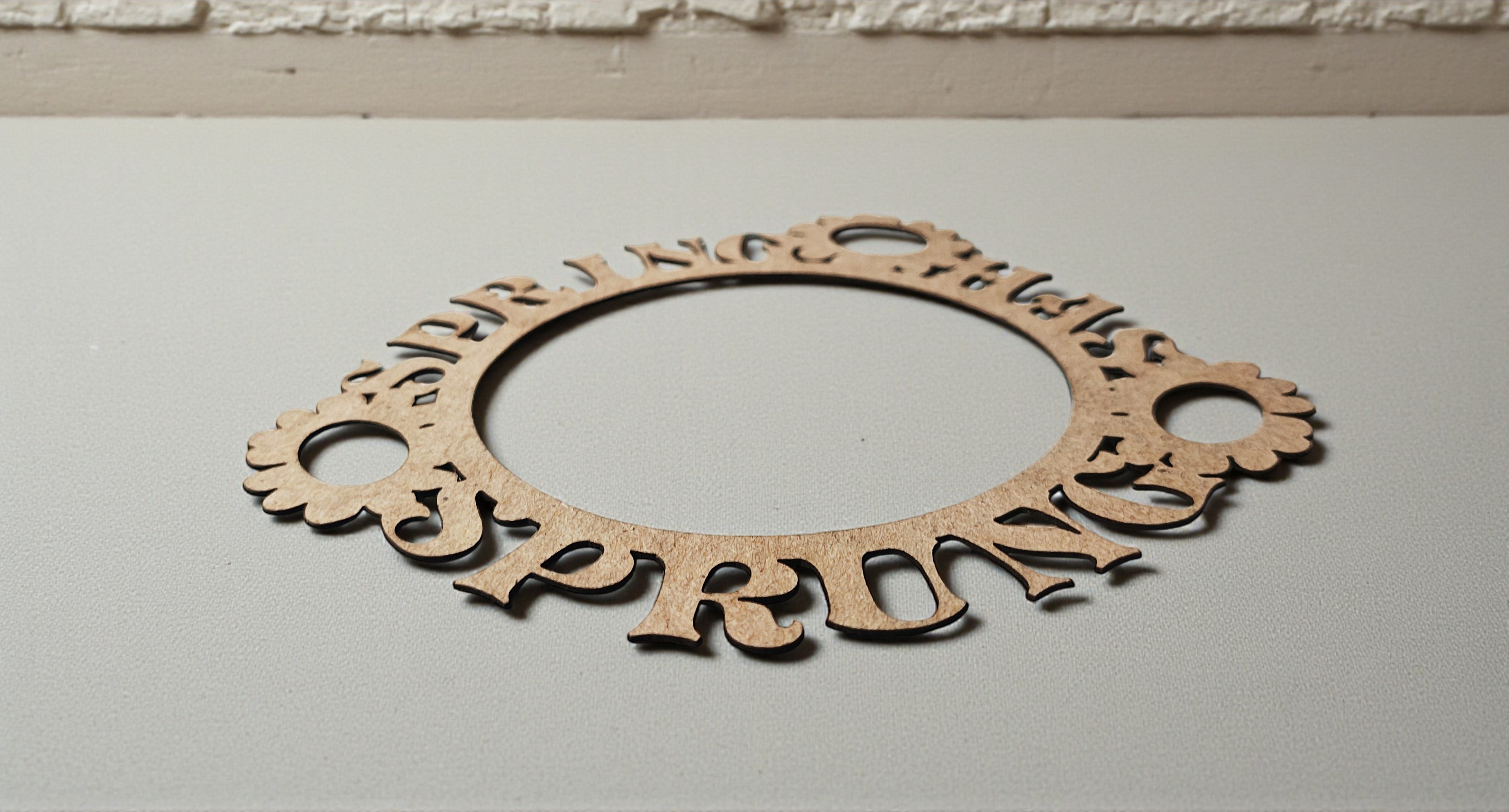 SPRING Circle Chipboard Laser Cut Out Embellishment