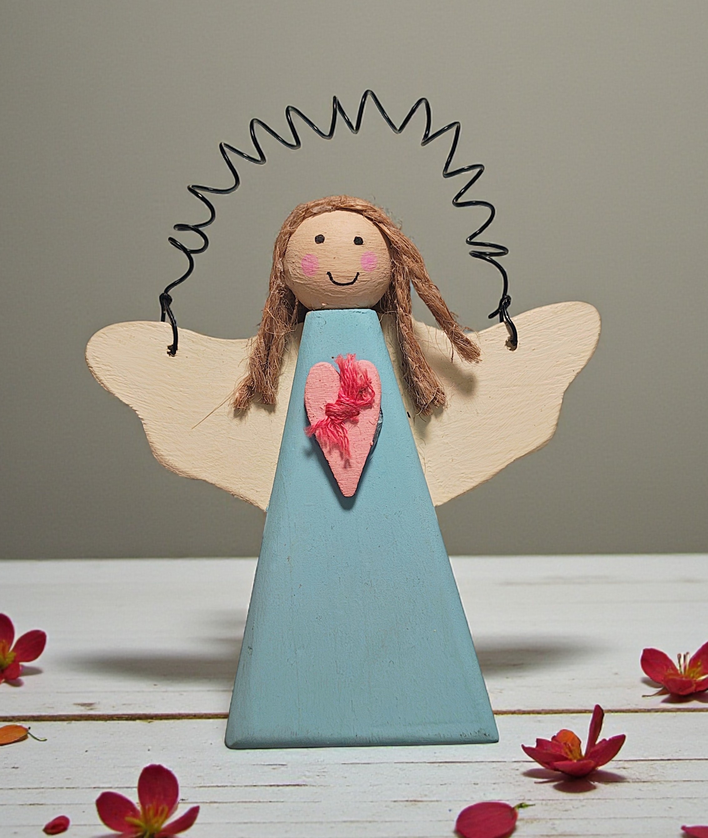 Spring Wooden Love Angel Ornament