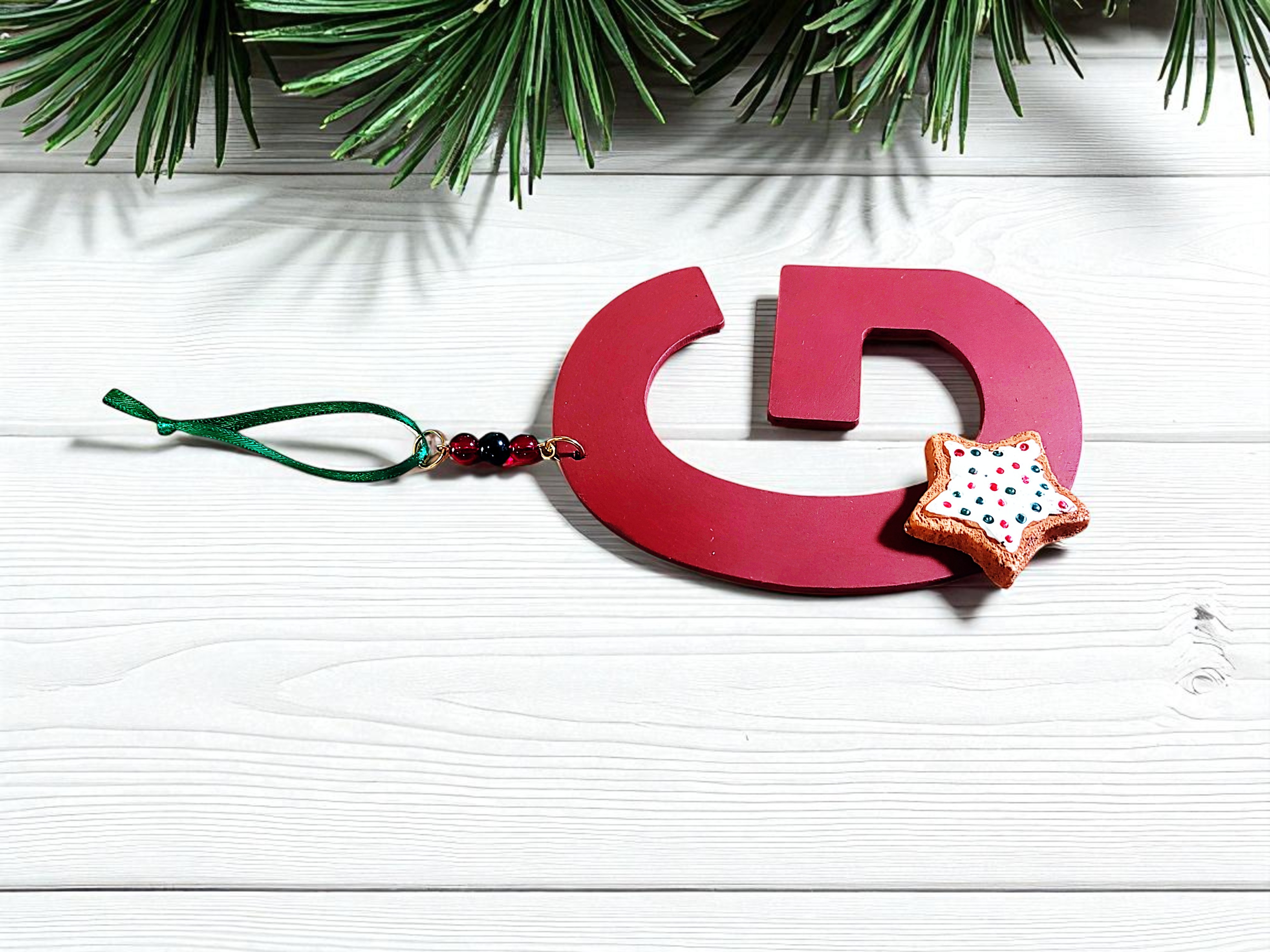 Personalized Wooden Letter Initial G Ornament
