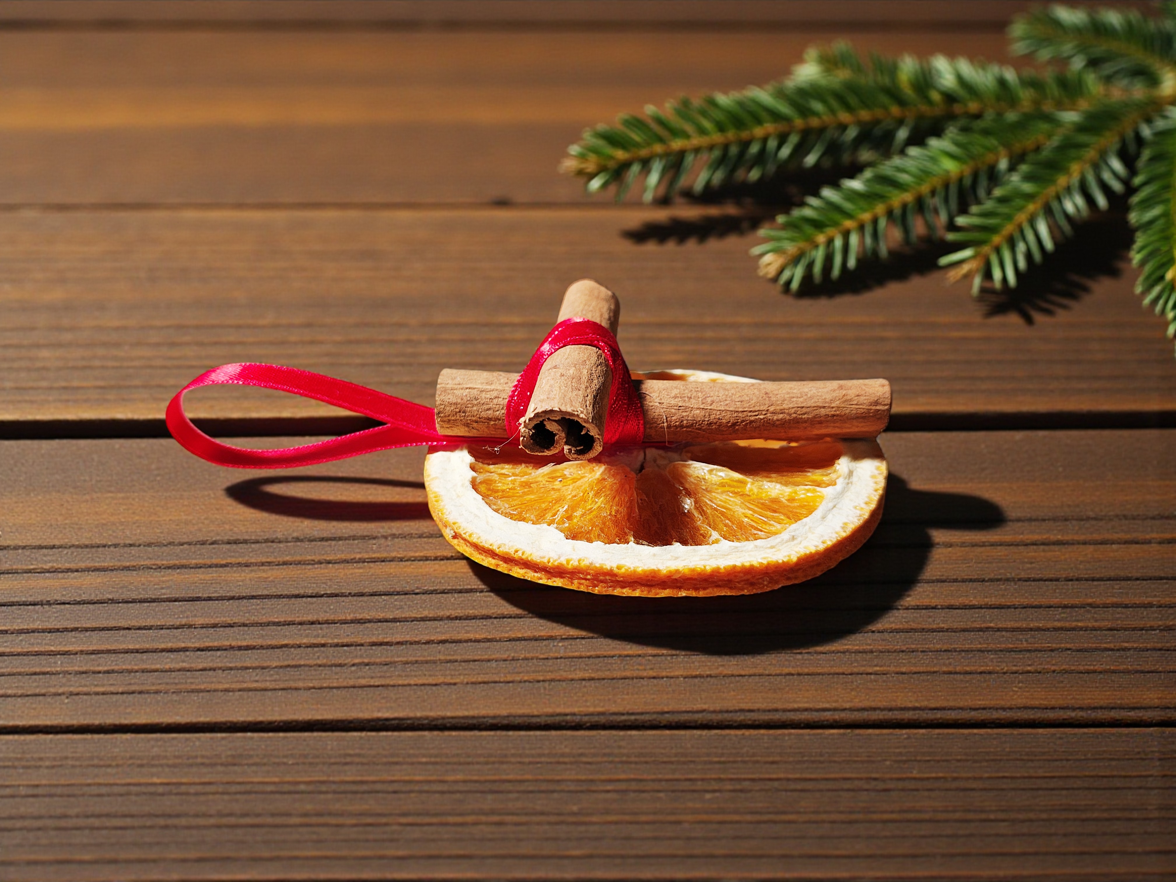 Natural Orange & Cinnamon Cross Christmas Tree Ornament