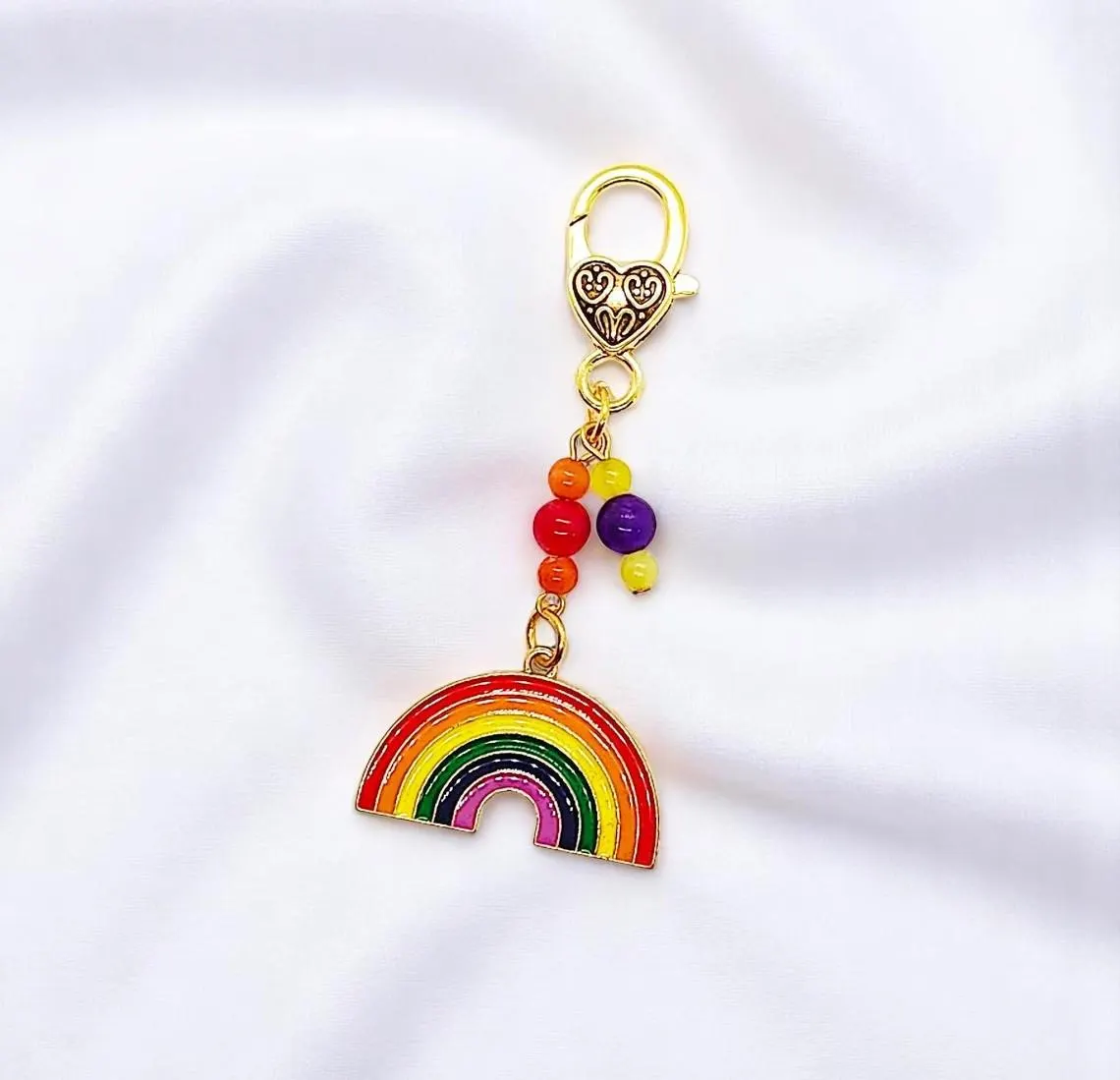 Rainbow and Gemstone Pet Collar Charm Tag 