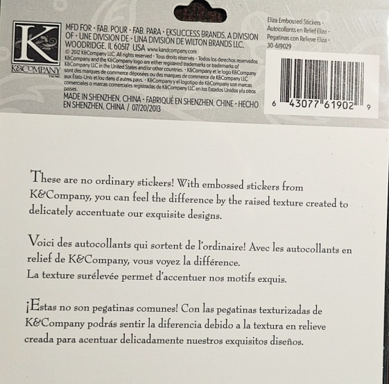 K&Company Eliza Embossed Sentiment Stickers – Inspirational Labels and Quotes, 47 Pcs