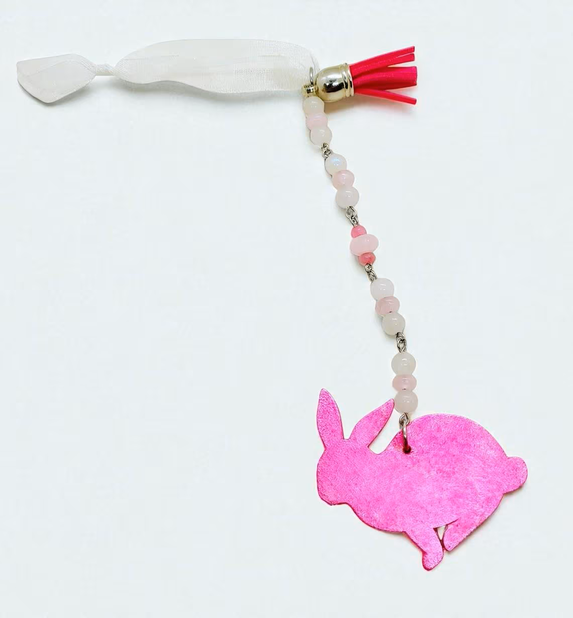 Handcrafted Pink Bunny Rabbit Beaded Accent Ornament