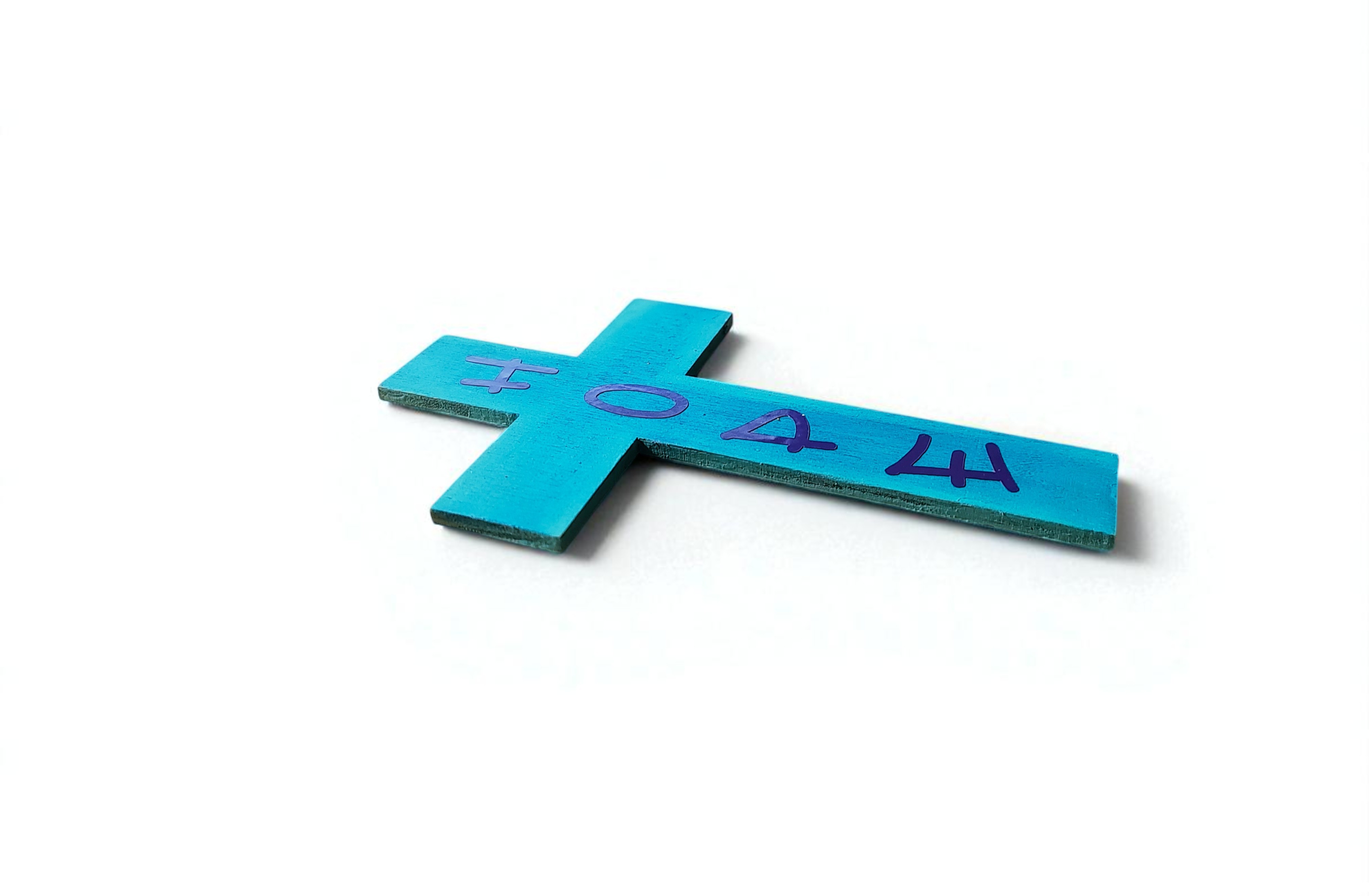 Wooden Faded Blue Hope Cross Magnet