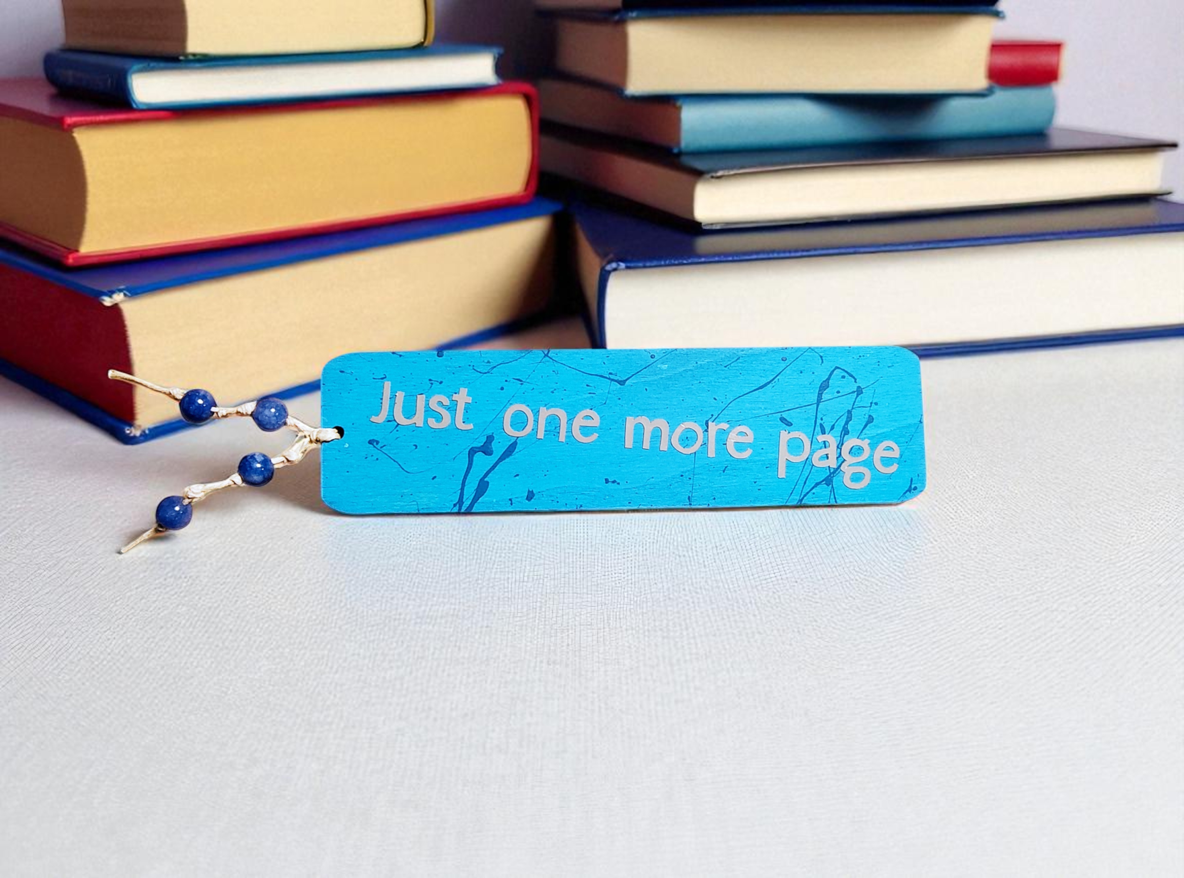 Wooden Just One More Page Bookmark