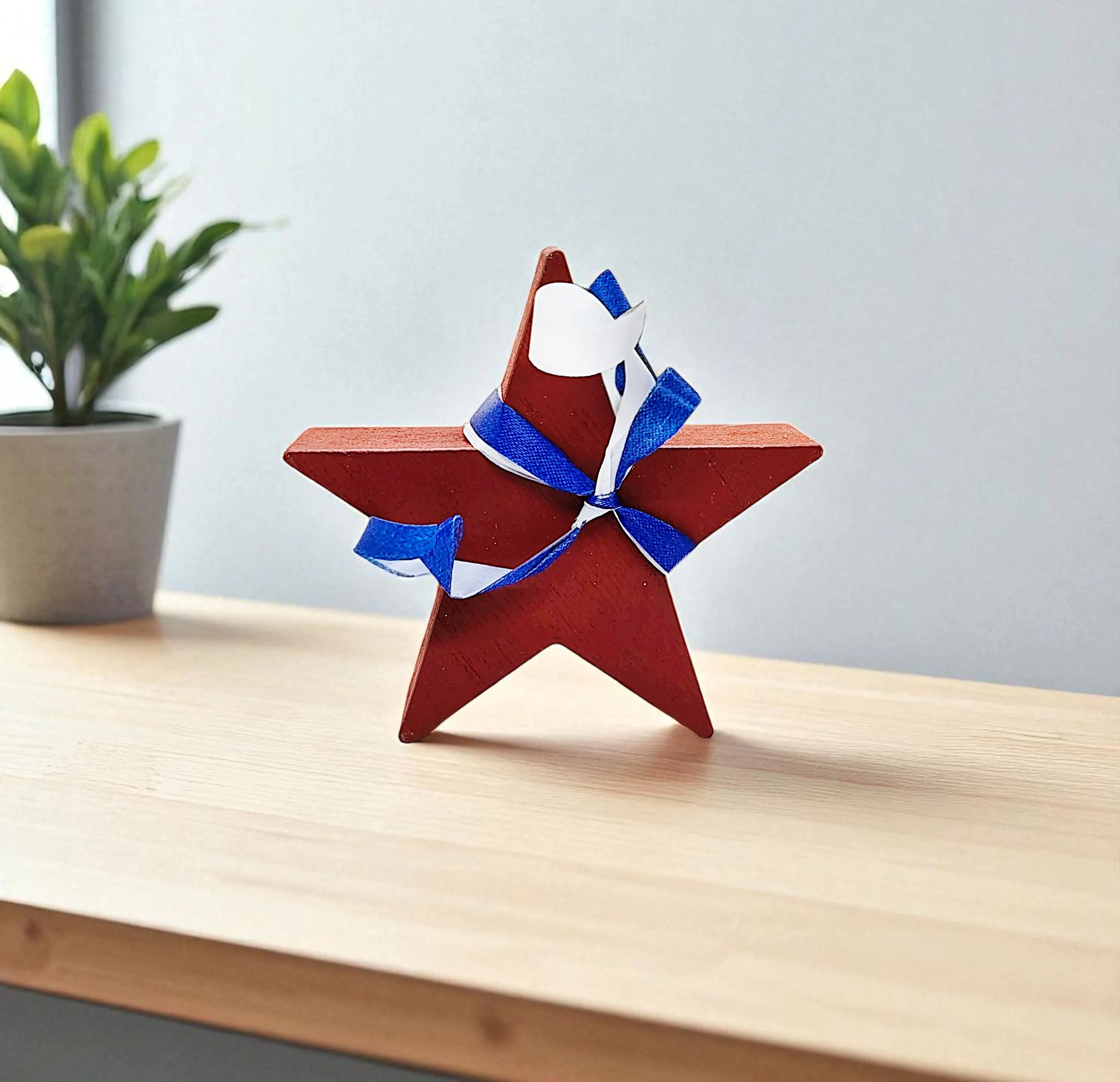 Patriotic Wooden Star Shelf Sitter