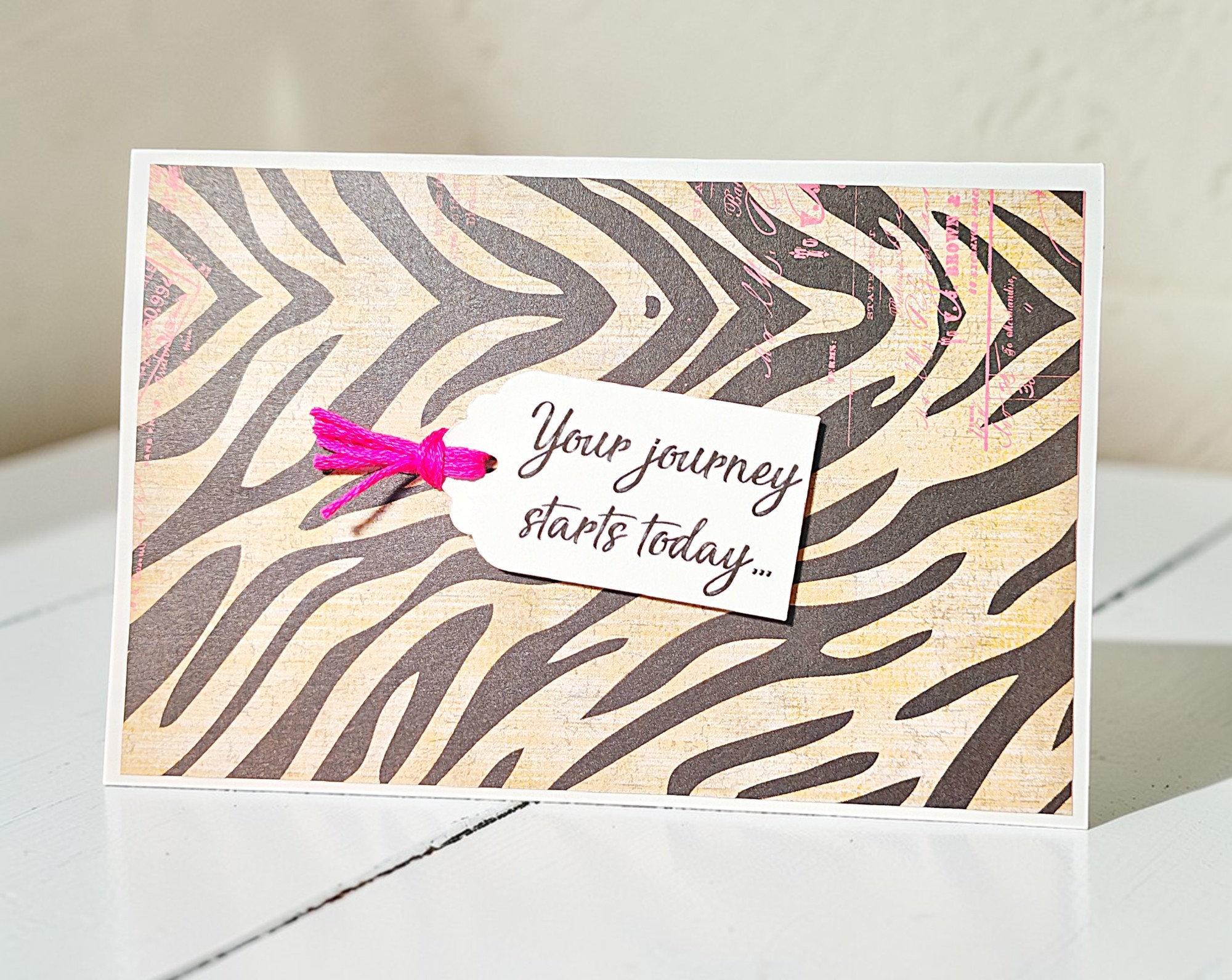 Inspirational Journey Starts Today Quote Handmade Greeting Card