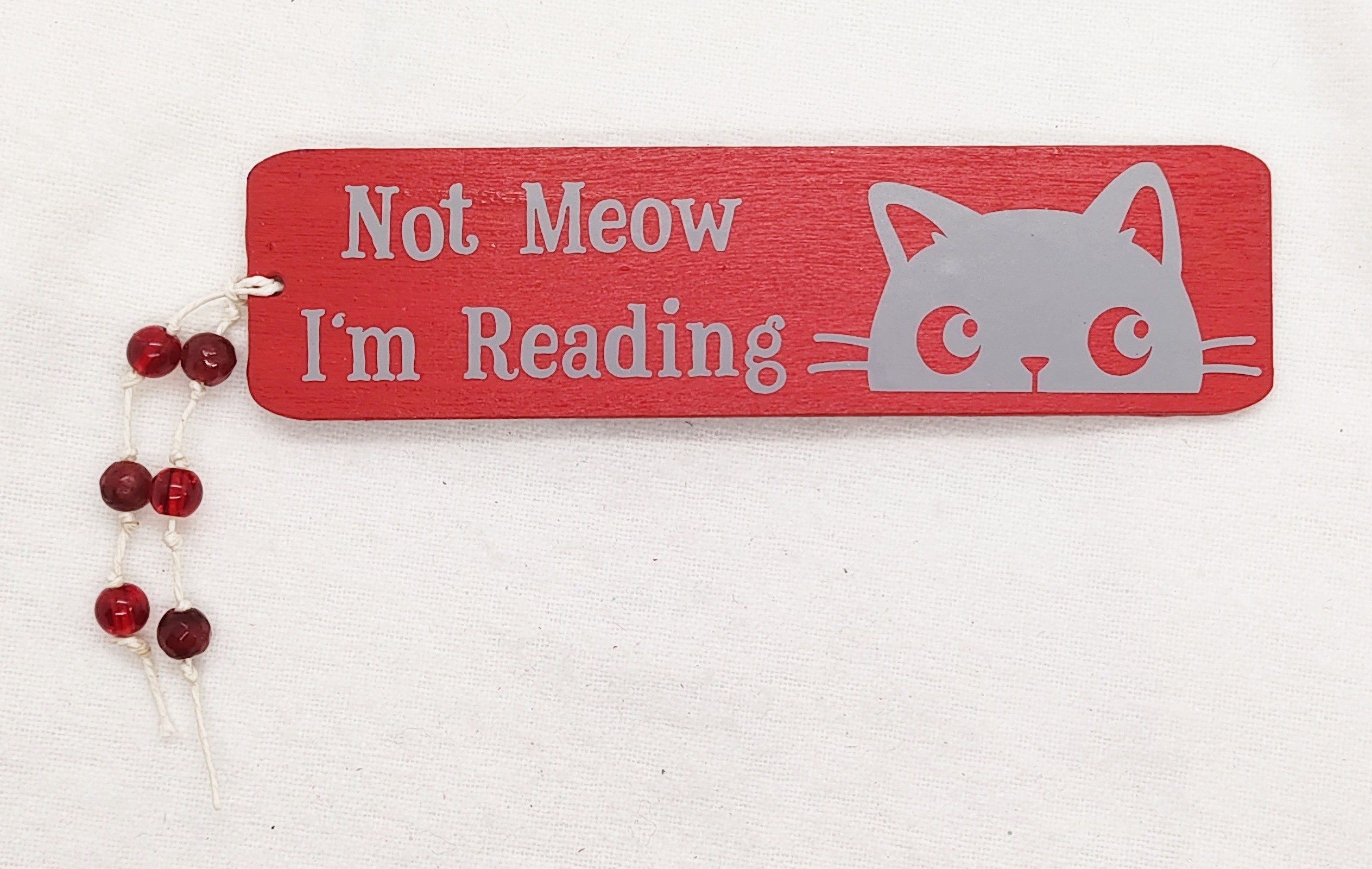 Decorative Wooden Not Meow I'm Reading Cat Bookmark