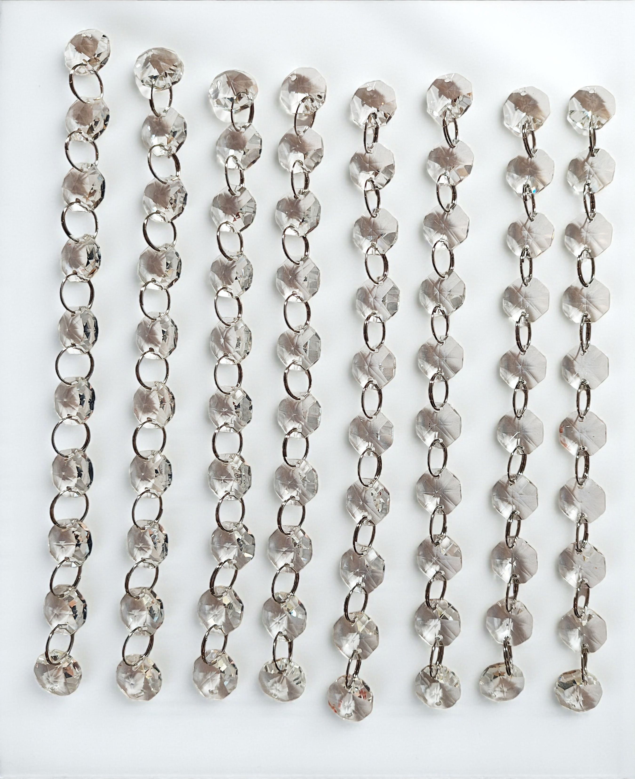 Lot of 20 Two Hole Faceted Glass Chandelier Crystals