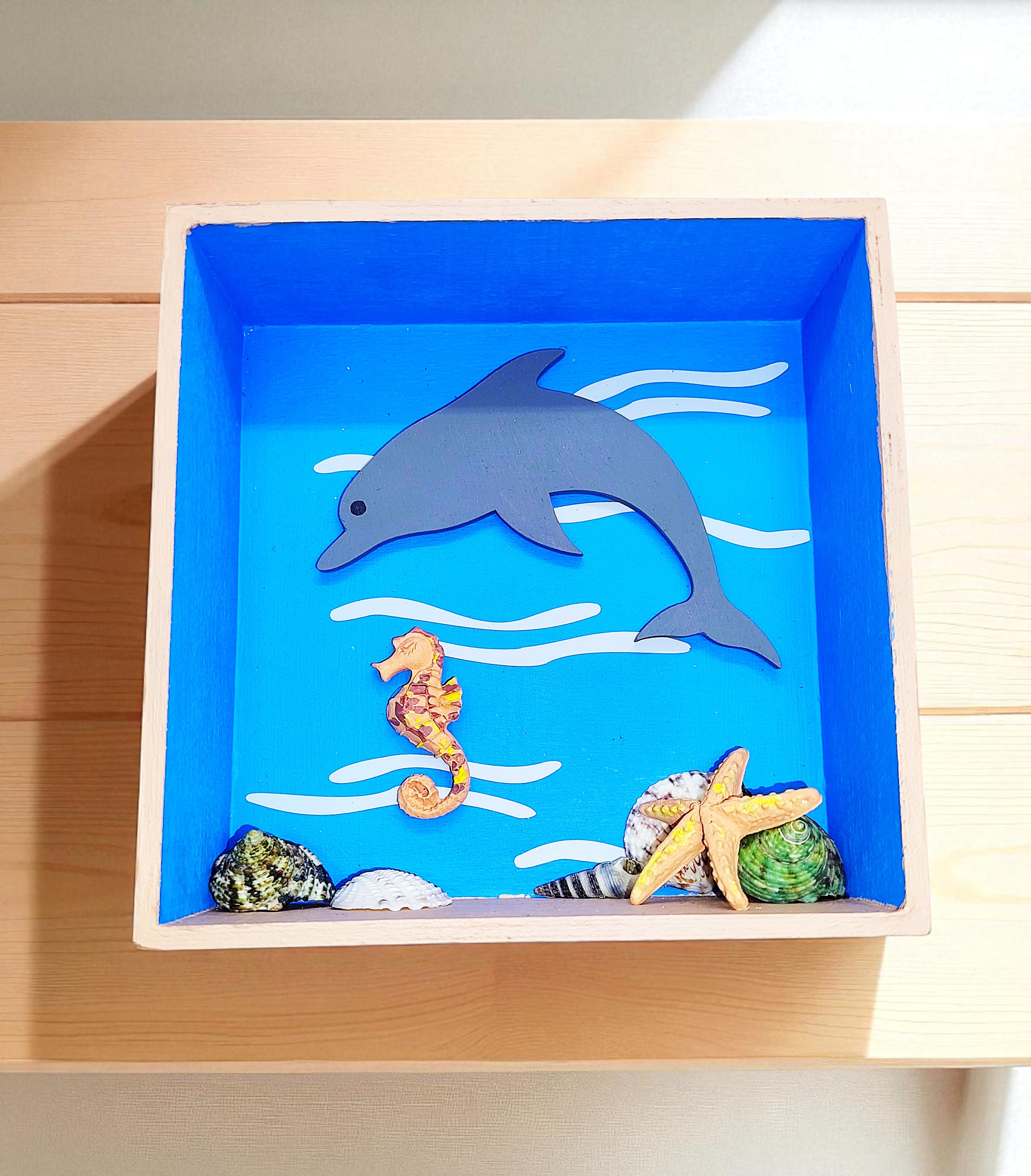 Beach Scene Shadow Box Shelf Sitter