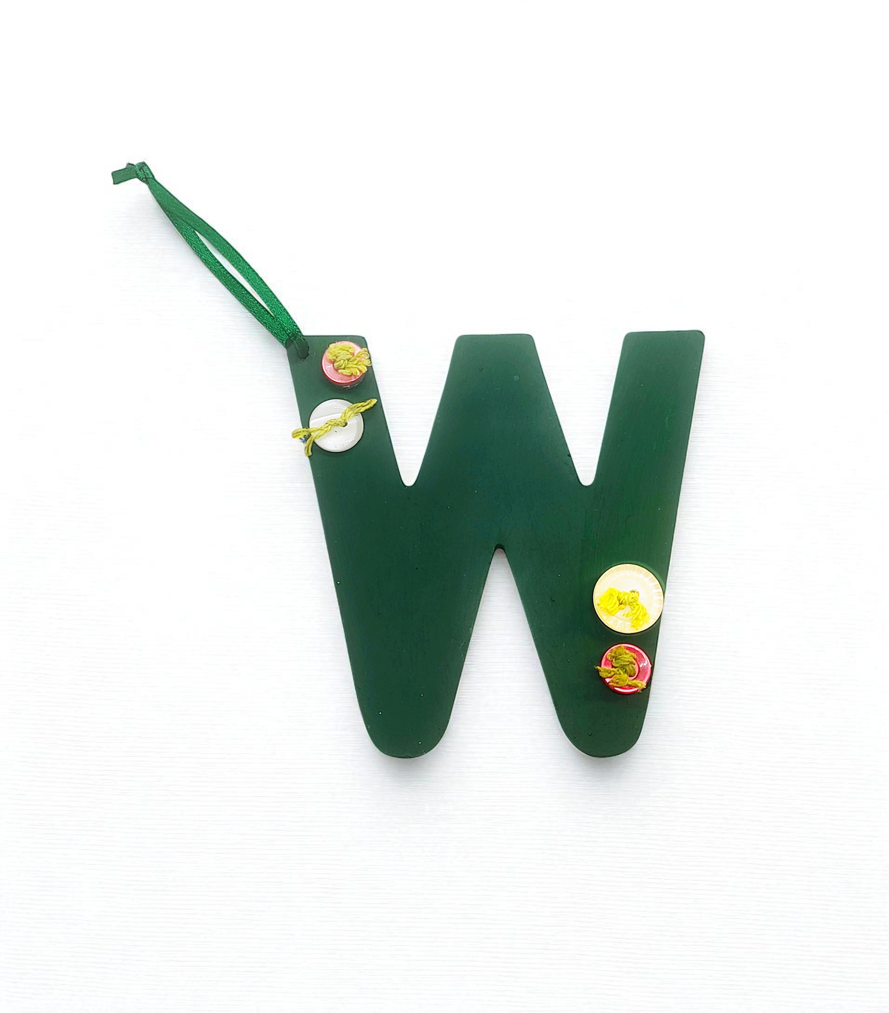 Personalized Wooden Letter Initial W Ornament