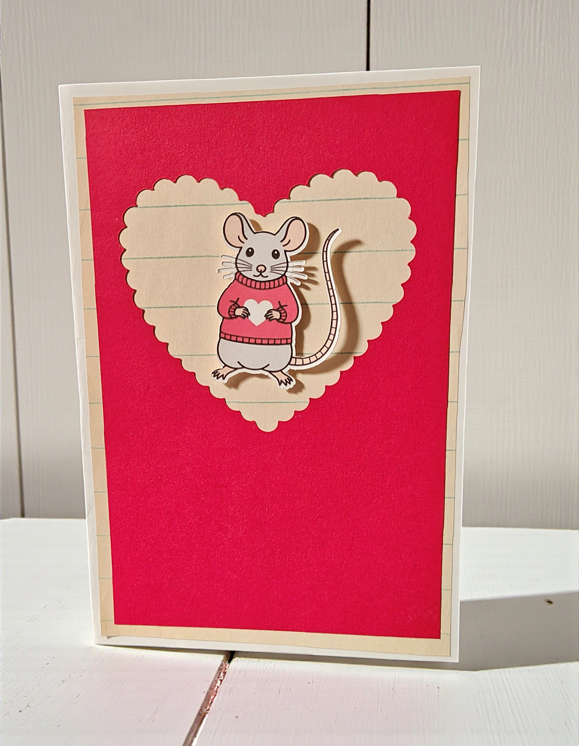Cute Fancy Rat Valentine Greeting Card