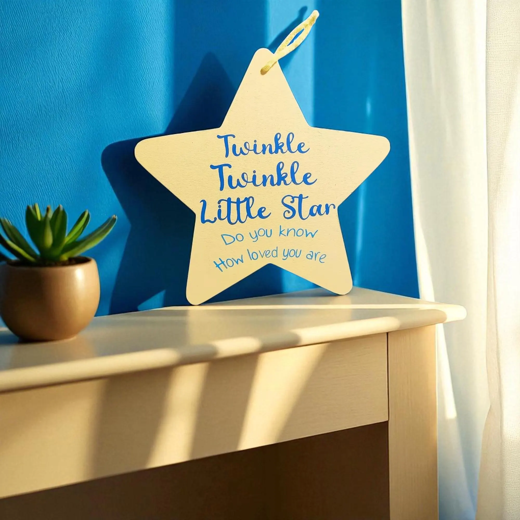 Wooden Twinkle Twinkle Little Star Do You Know How Loved You Are Hand Painted Sign