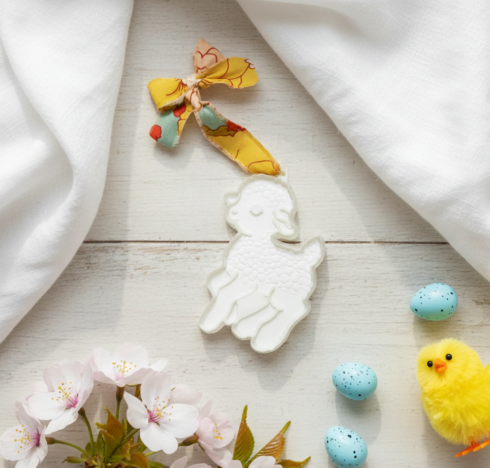 Cute Boho Lamb Cookie Cutter Spring Hanging Ornament 