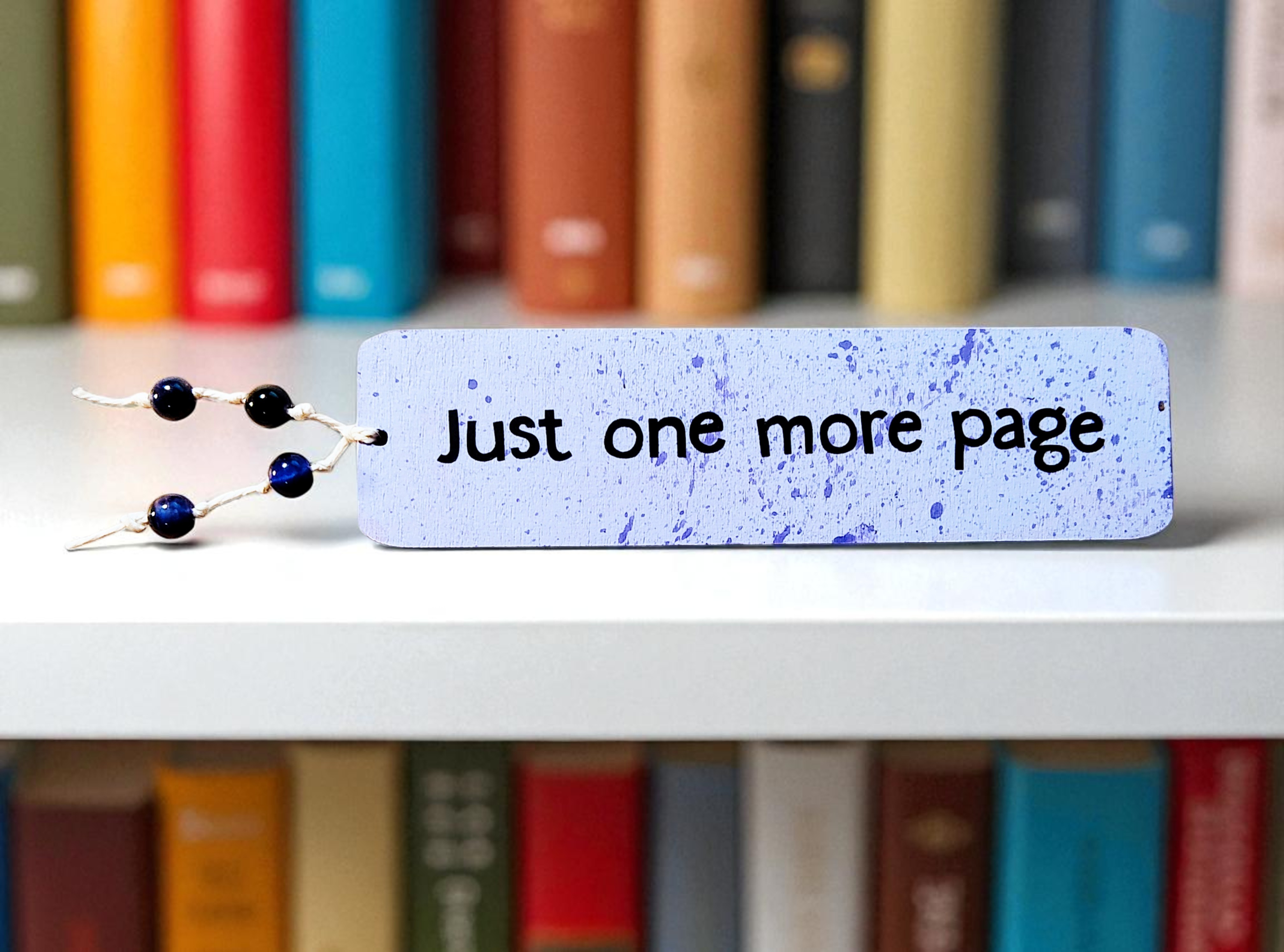Purple Wooden Just One More Page Bookmark