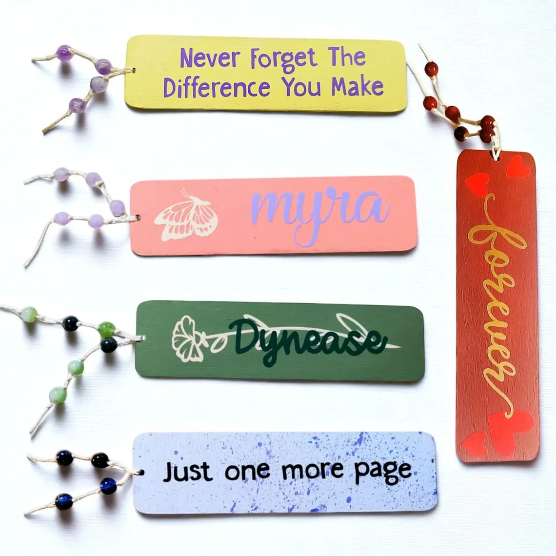 Handmade Custom Bookmark - You Pick Color and Phrase