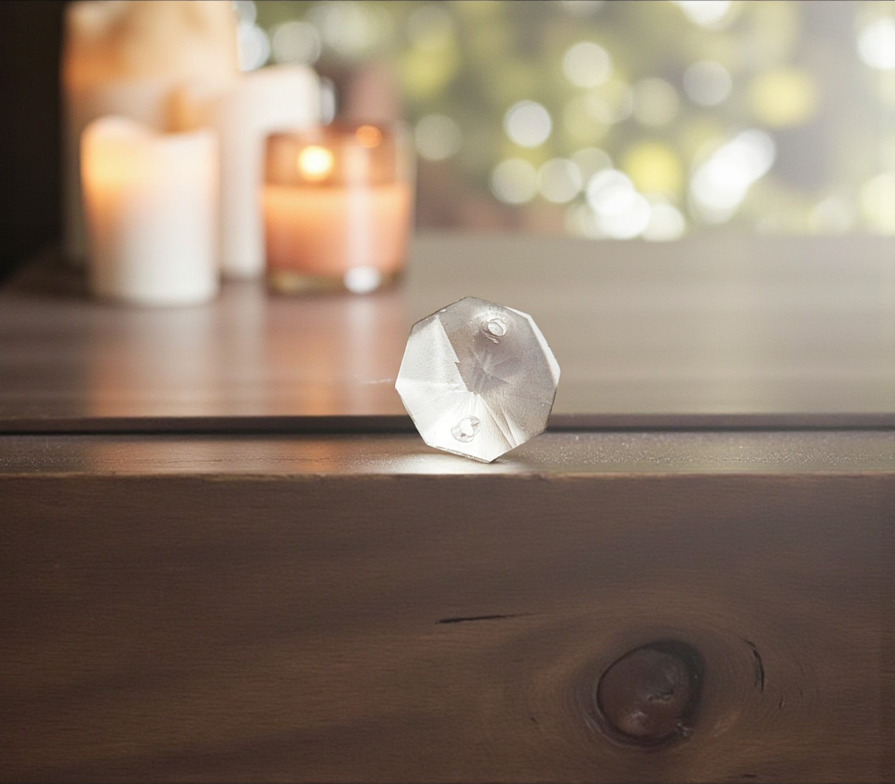 Lot of 20 Two Hole Faceted Glass Chandelier Crystals