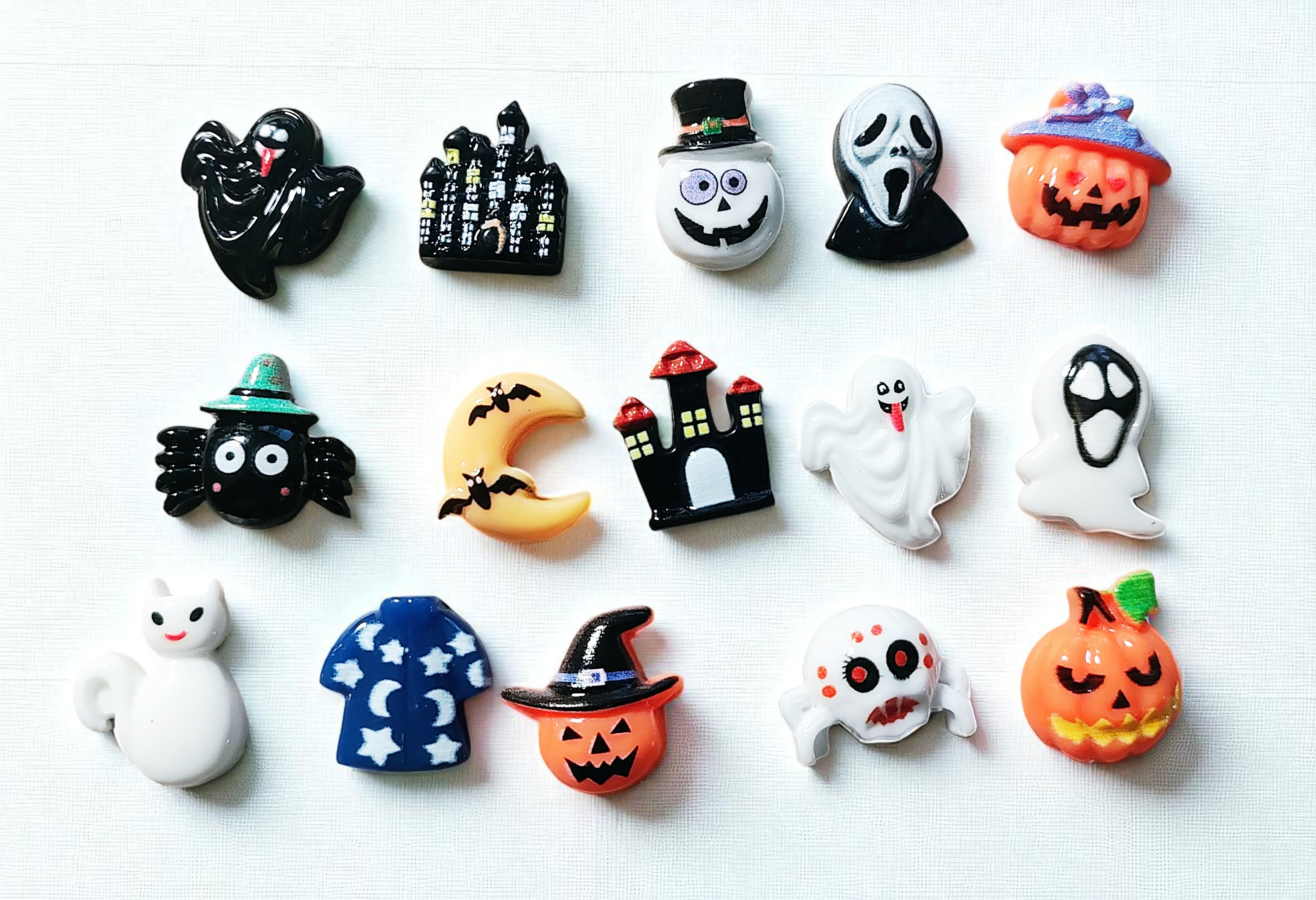 10 Pcs Halloween Mix Resin Flat Backs
