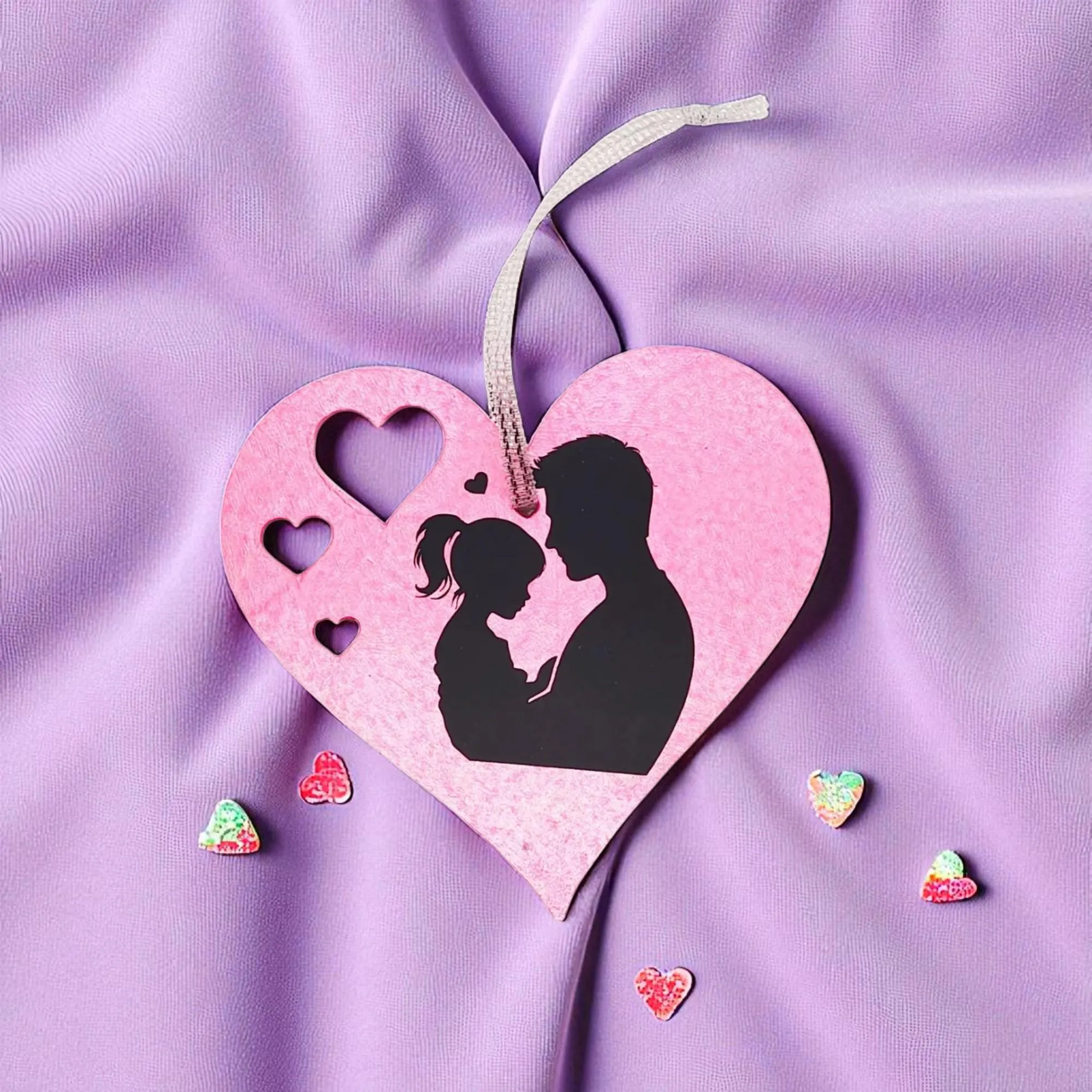 Daddy & Daughter, Be Mine Heart Shaped Hanging Accent Ornament 