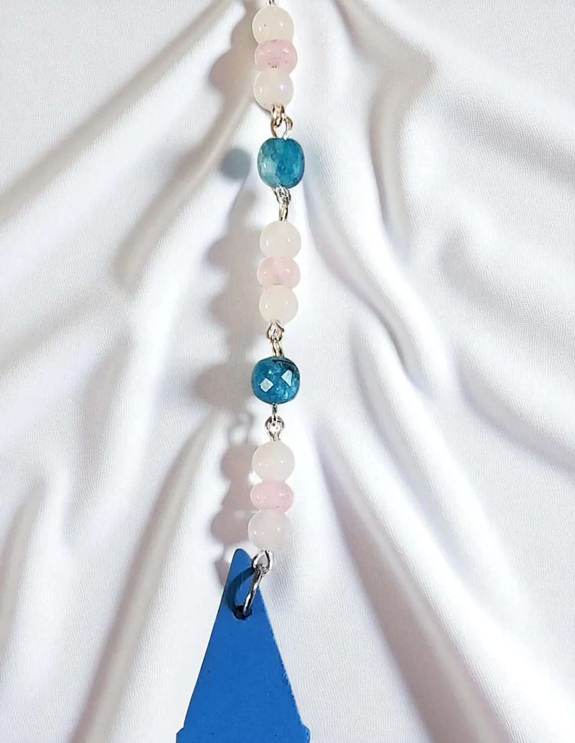 Handcrafted Gemstone Beaded Gnome Accent Ornament 