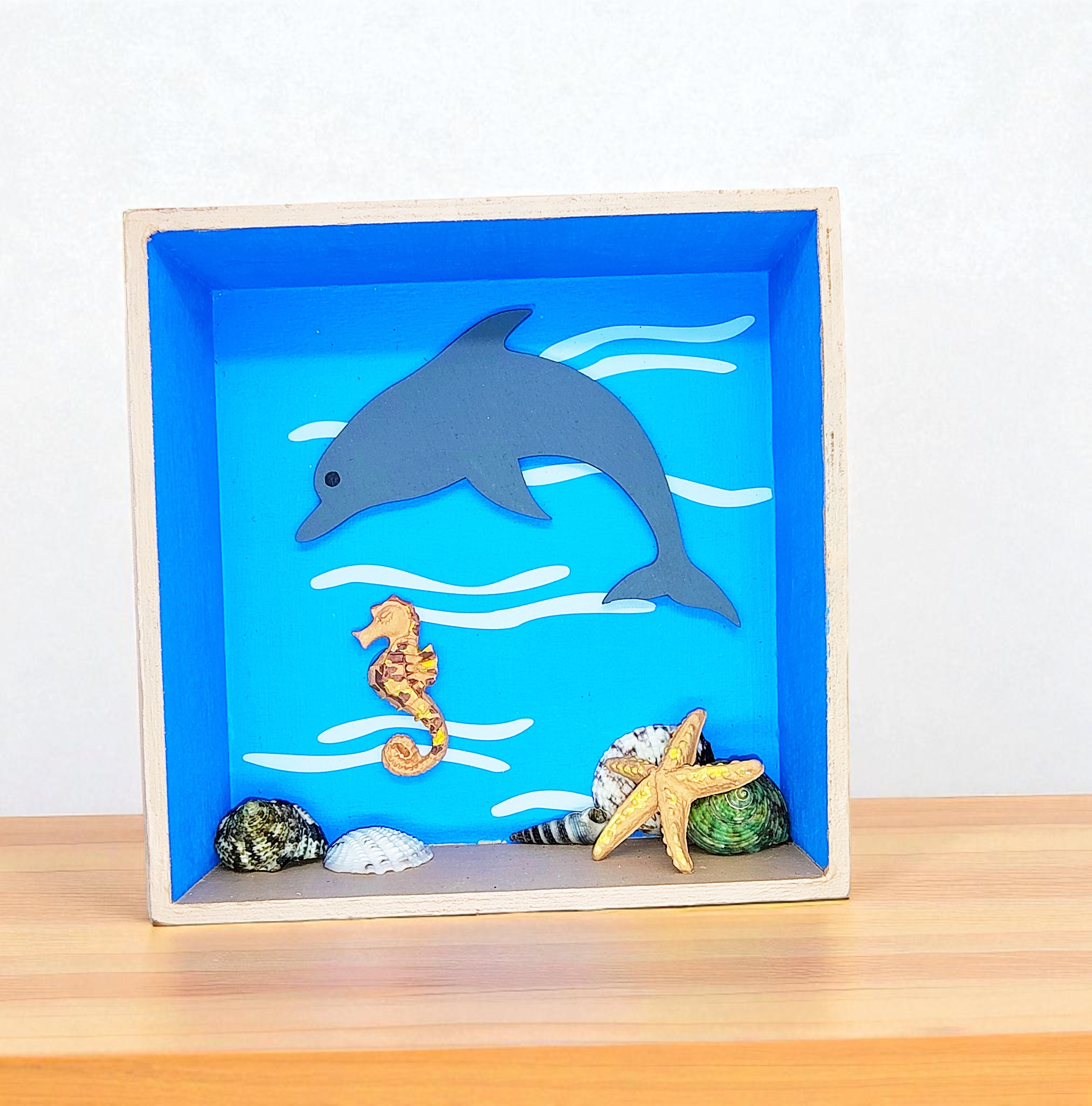 Beach Scene Shadow Box Shelf Sitter
