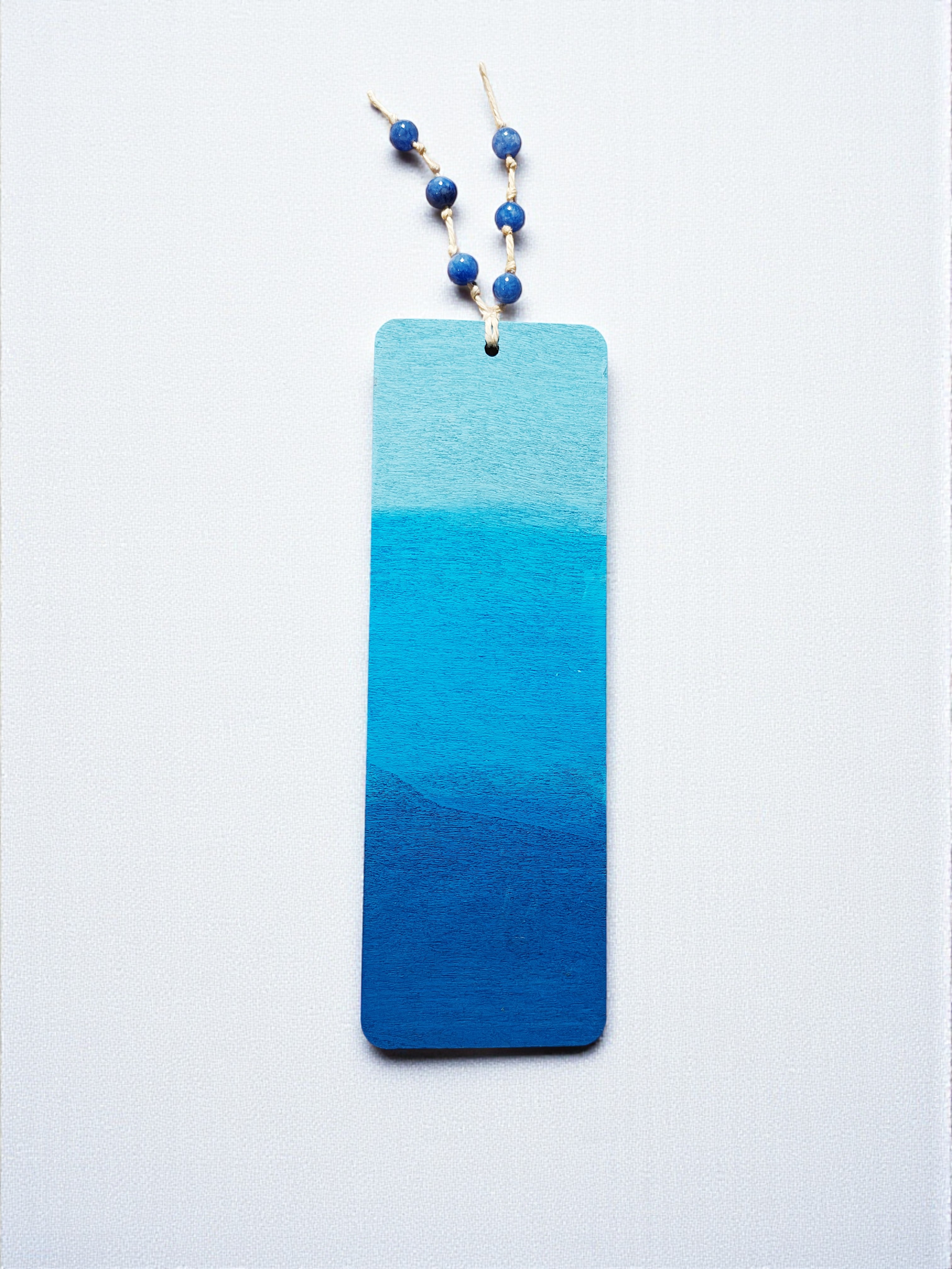 Handmade Blue Wooden Read Your Bible Yellow Bookmark